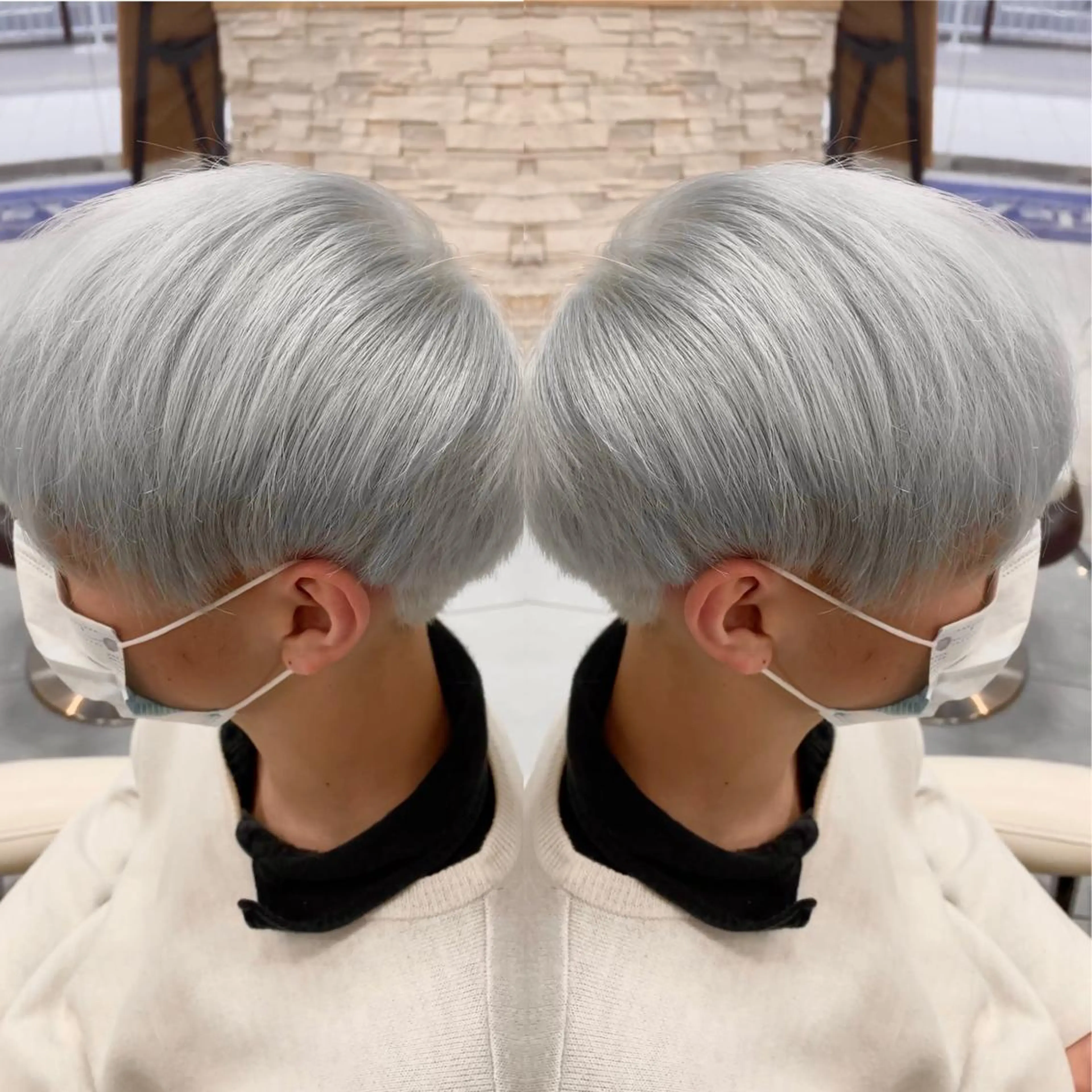 ショート カラー 縮毛/レイヤー 韓国/橋口のヘアスタイル