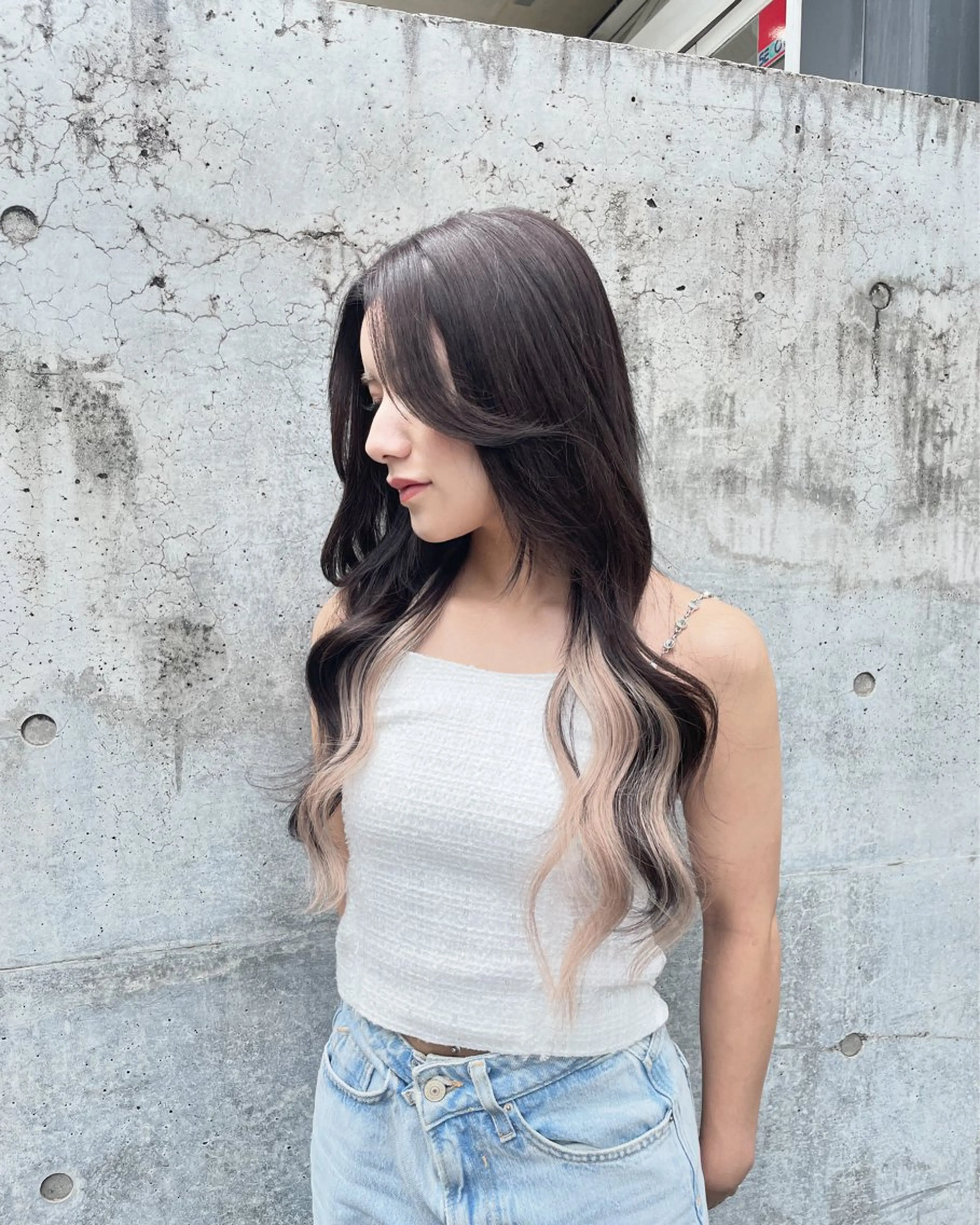 ロング カラー シールエクステ インナーカラー エクステ ロング ヘアカラー エクステ loa所属・🔗透明感カラー🔗 エクステ✂️はるちかのヘアスタイル