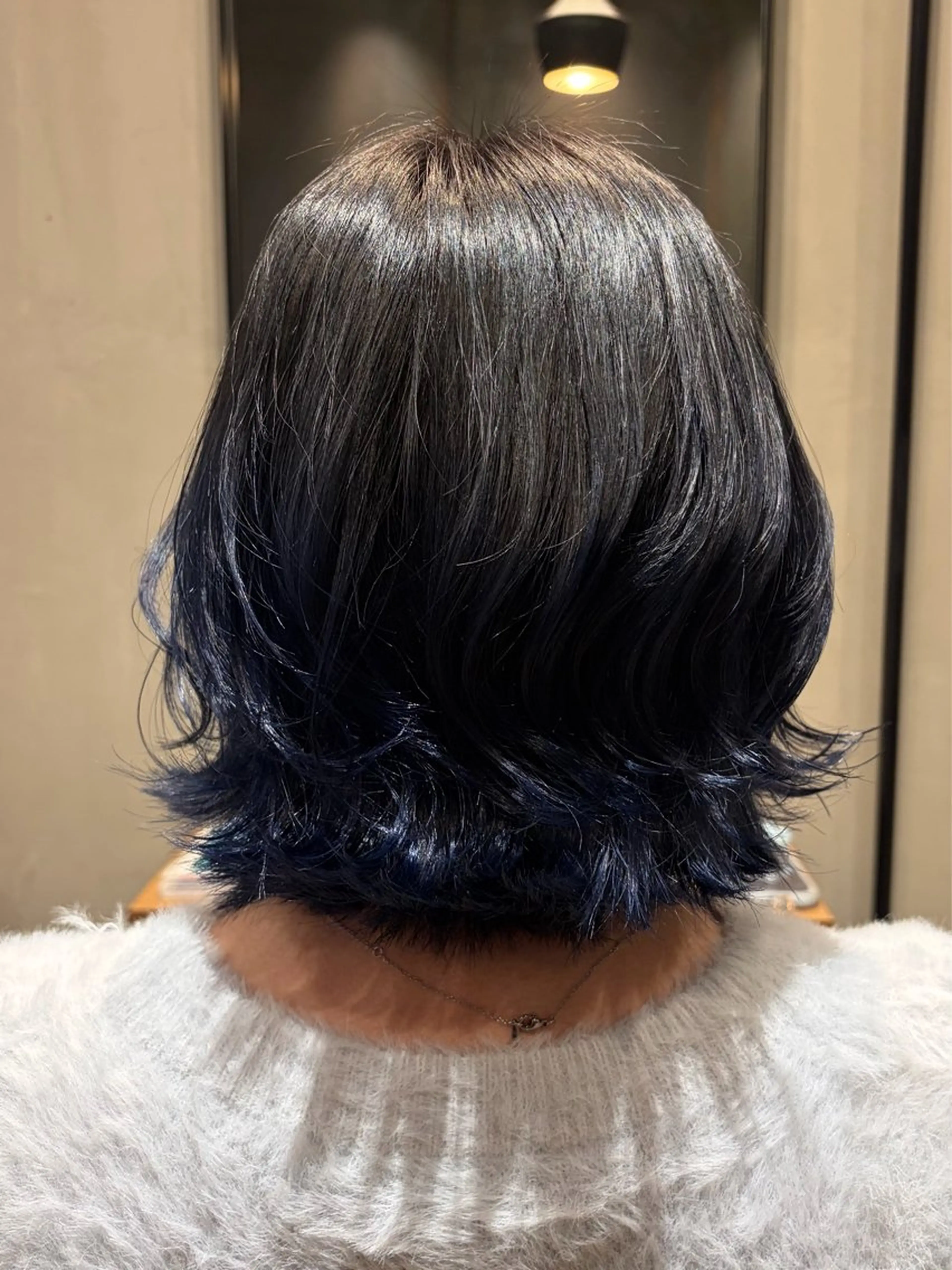 ミディアム カラー ブルーカラー グラデーションカラー グレージュ カット ヘアカラー みわ/博多 ブリーチ/メンズヘアのヘアスタイル