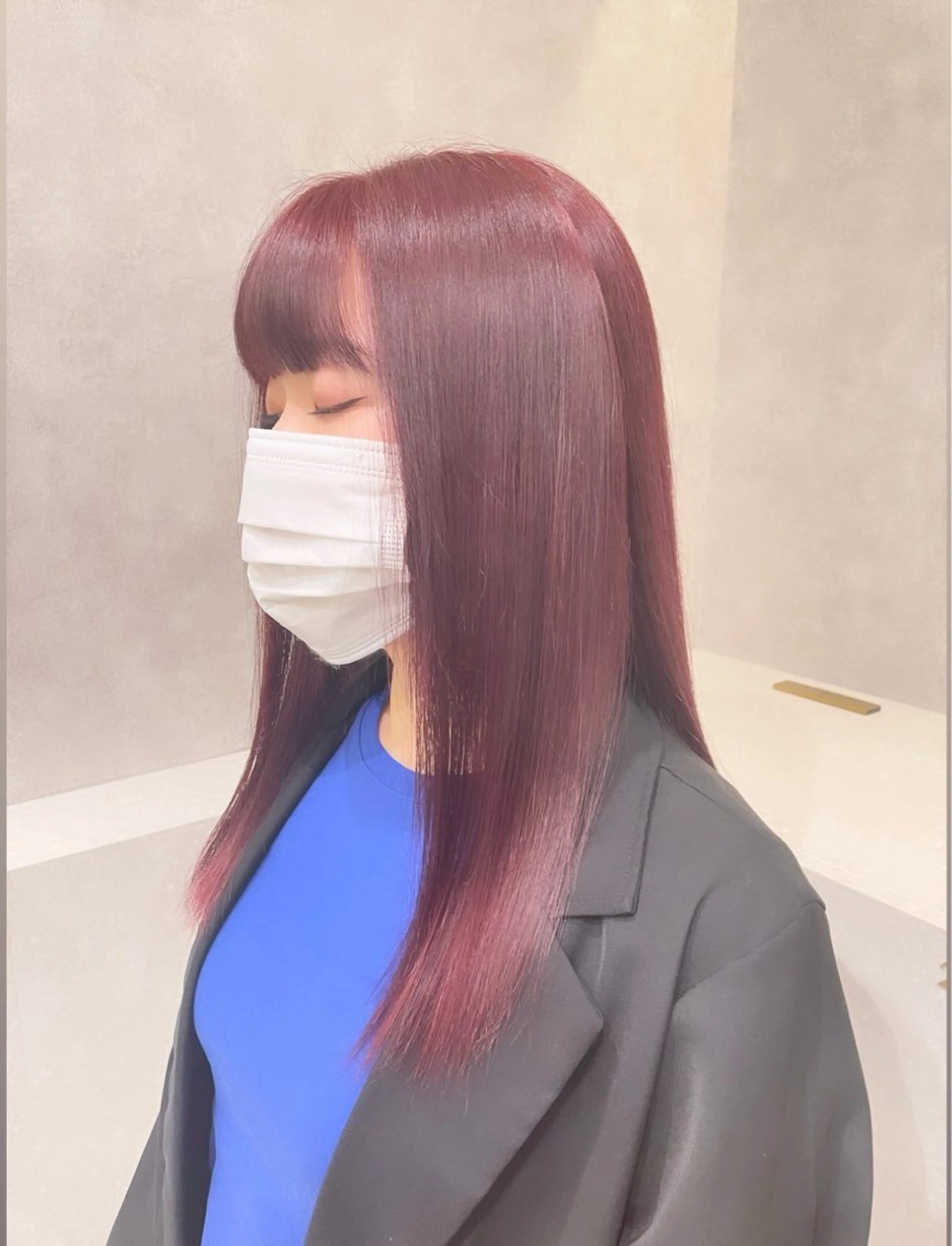 ロング カラー ボルドーカラー カット ヘアカラー トリートメント 《ブリーチ/赤み消し /髪質改善》若松良樹のヘアスタイル