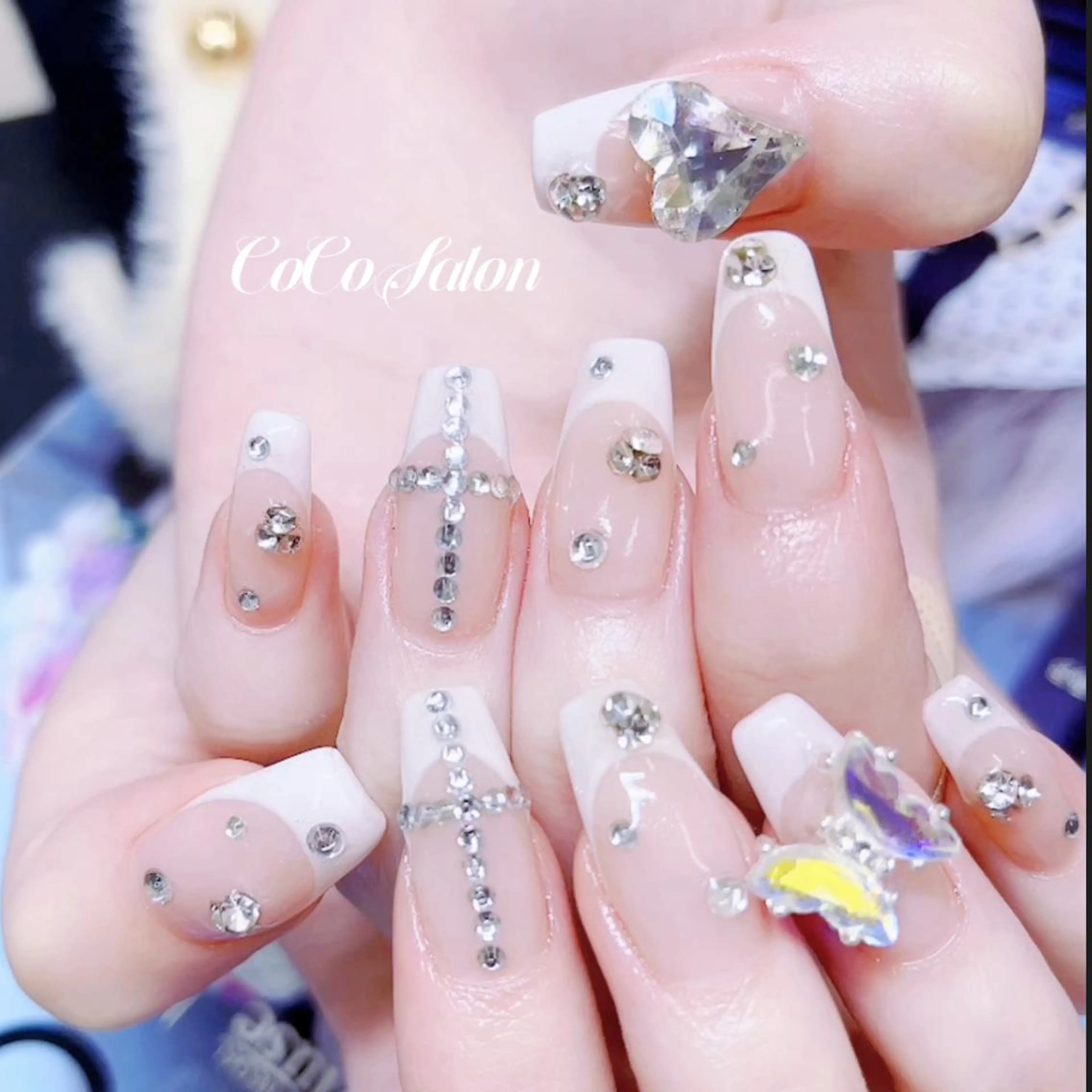 ネイル 入学式 長さ出し フレンチネイル ジェルネイル 卒業式 ハンドネイル CoCoSalon ネイル/まつ毛予約のネイルデザイン