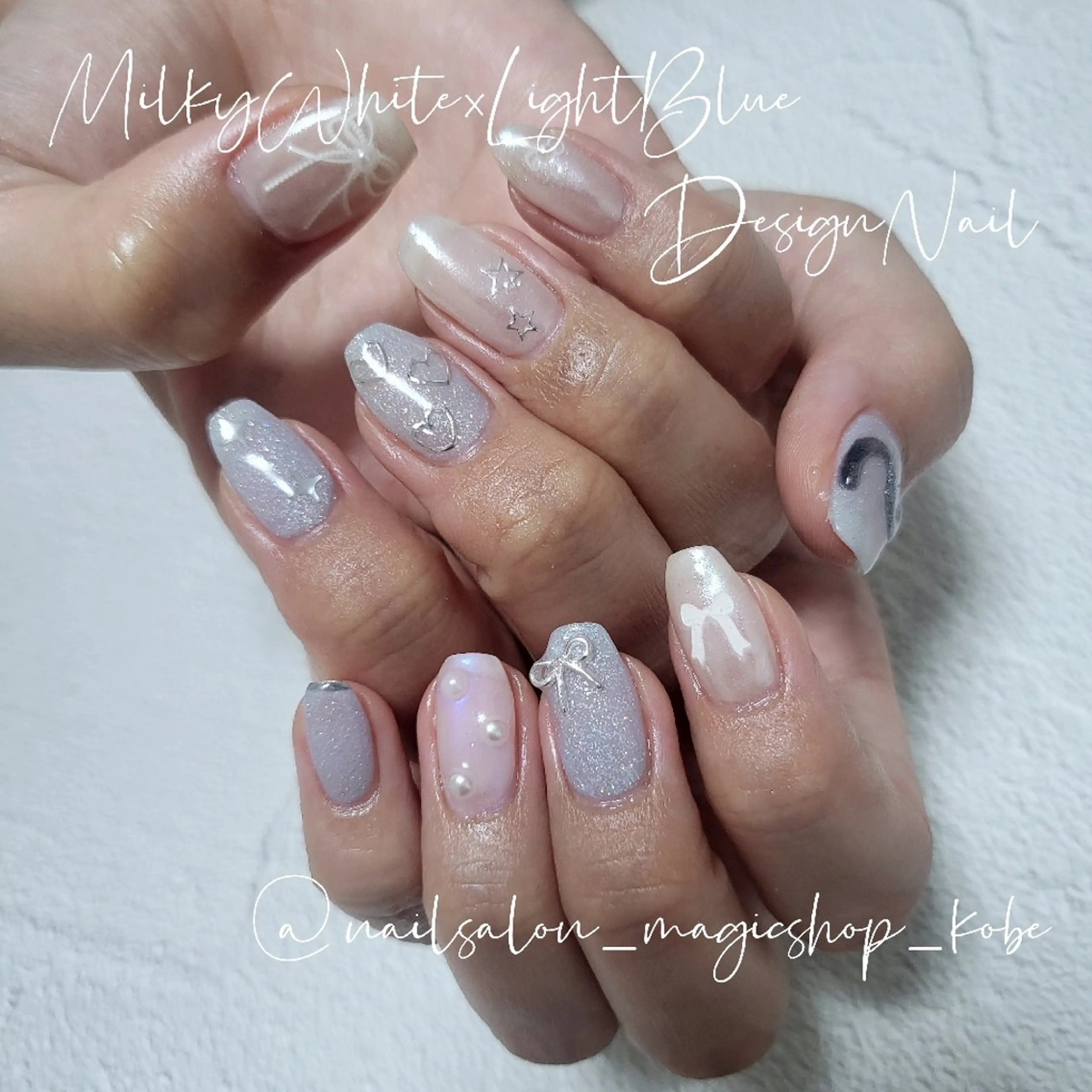 ネイル アートネイル ジェルネイル ハート キラキラネイル ラメ(グリッター) ハンドネイル Nailsalon MagicShopのネイルデザイン