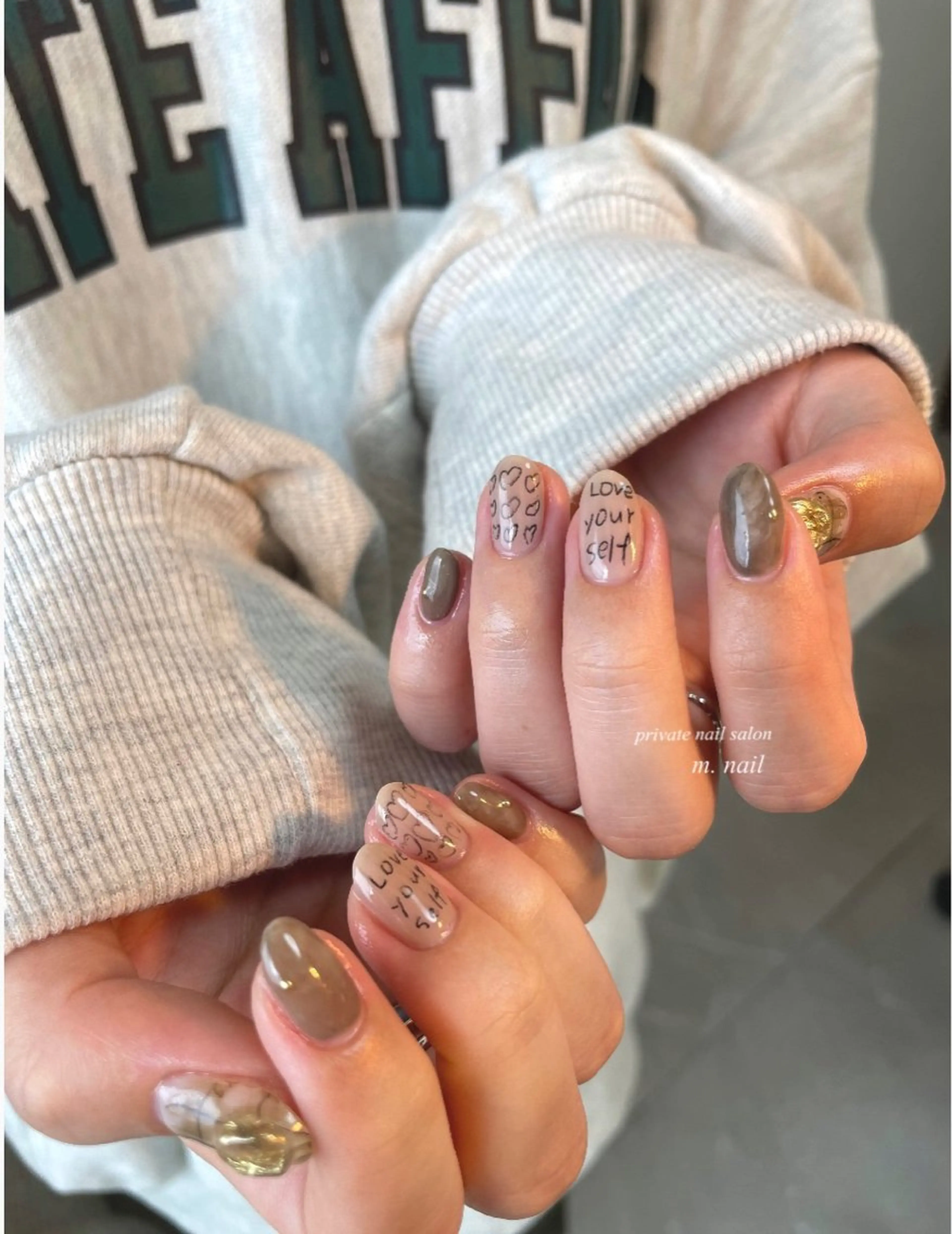 ネイル ハート シンプルネイル フットネイル m.nail salonのネイルデザイン