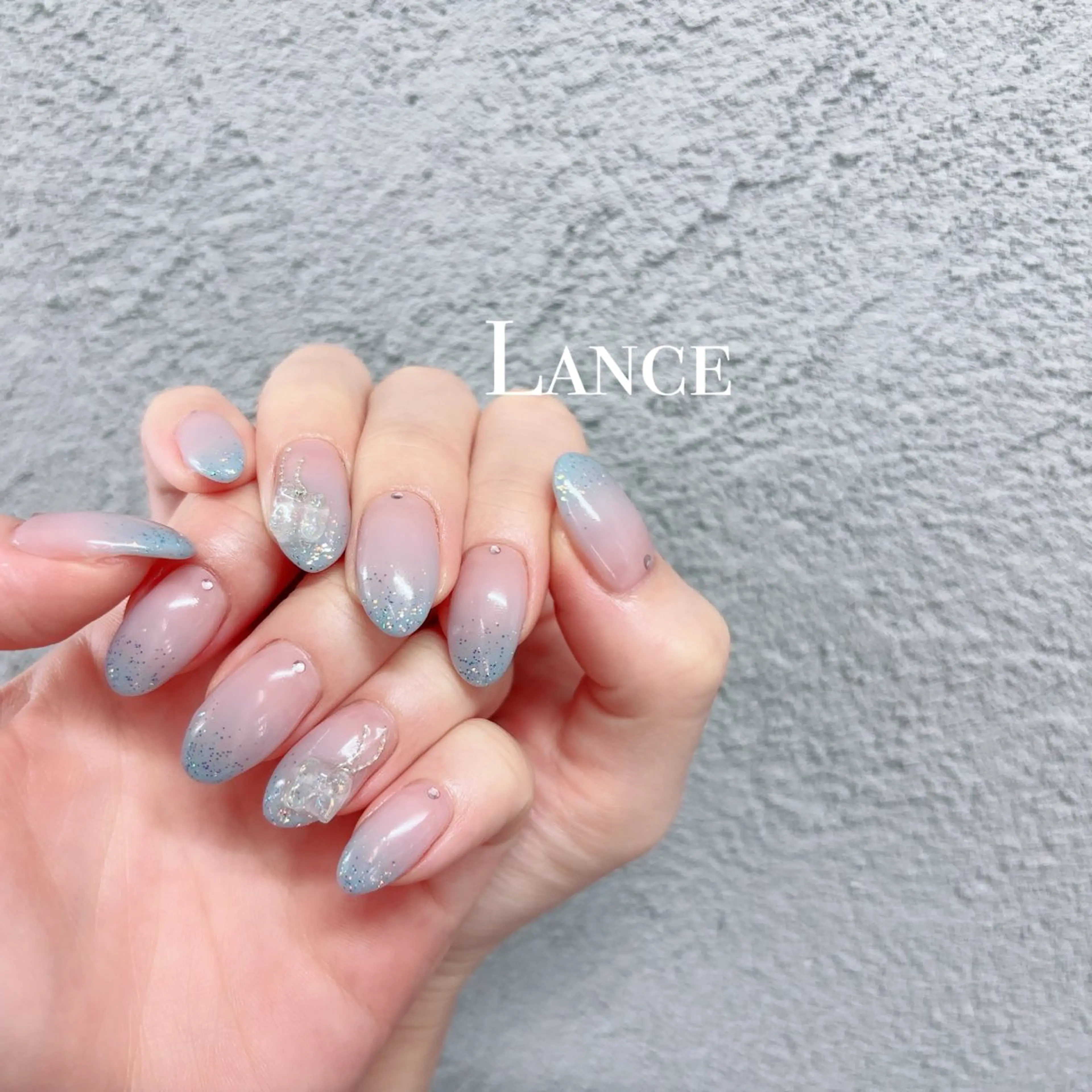ネイル オーロラネイル フットネイル 氷ネイル・うるうるネイル キラキラネイル 韓国ネイル Lance nailのネイルデザイン