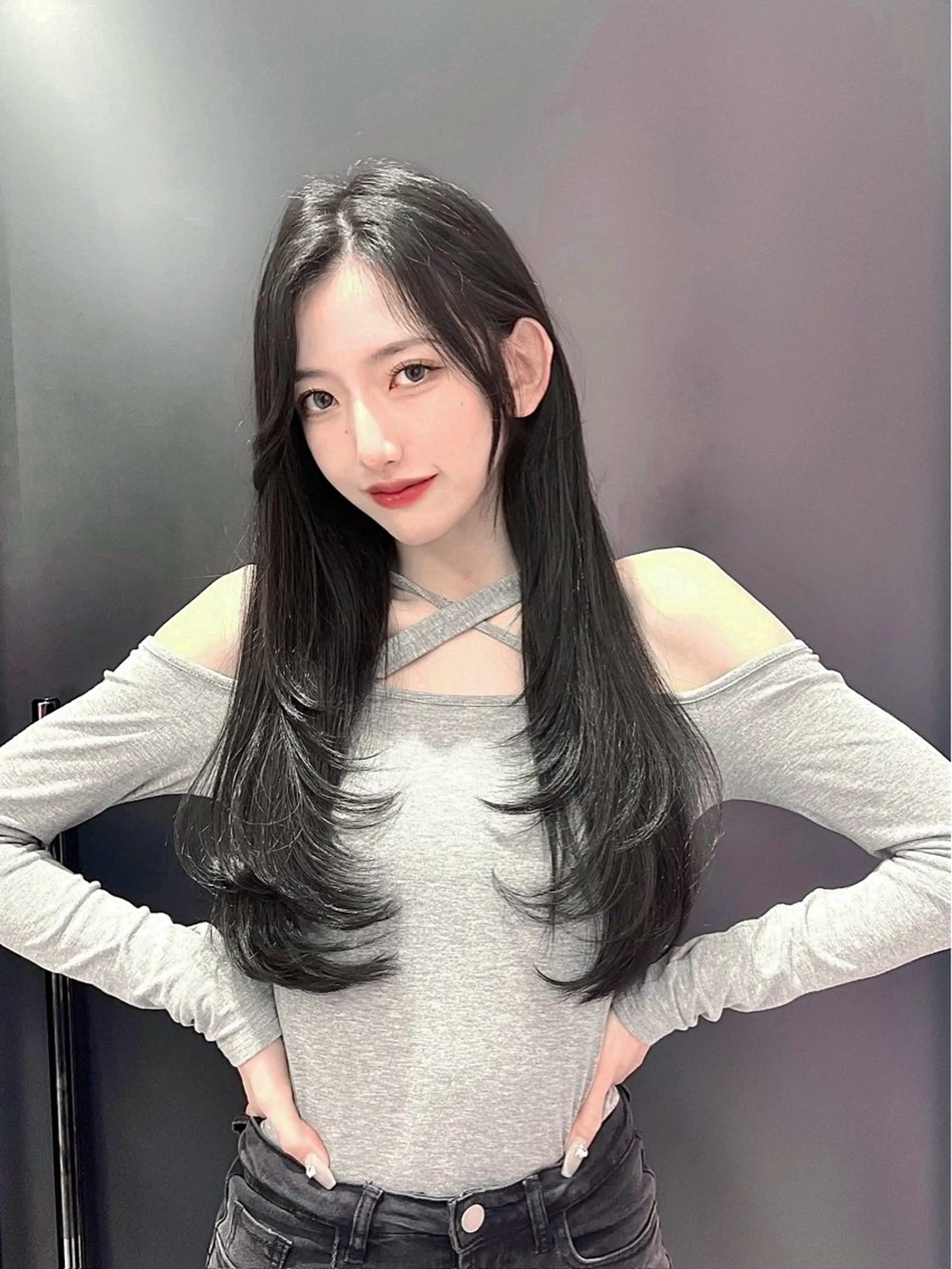 ロング 韓国/縮毛矯正/ カンタのヘアスタイル