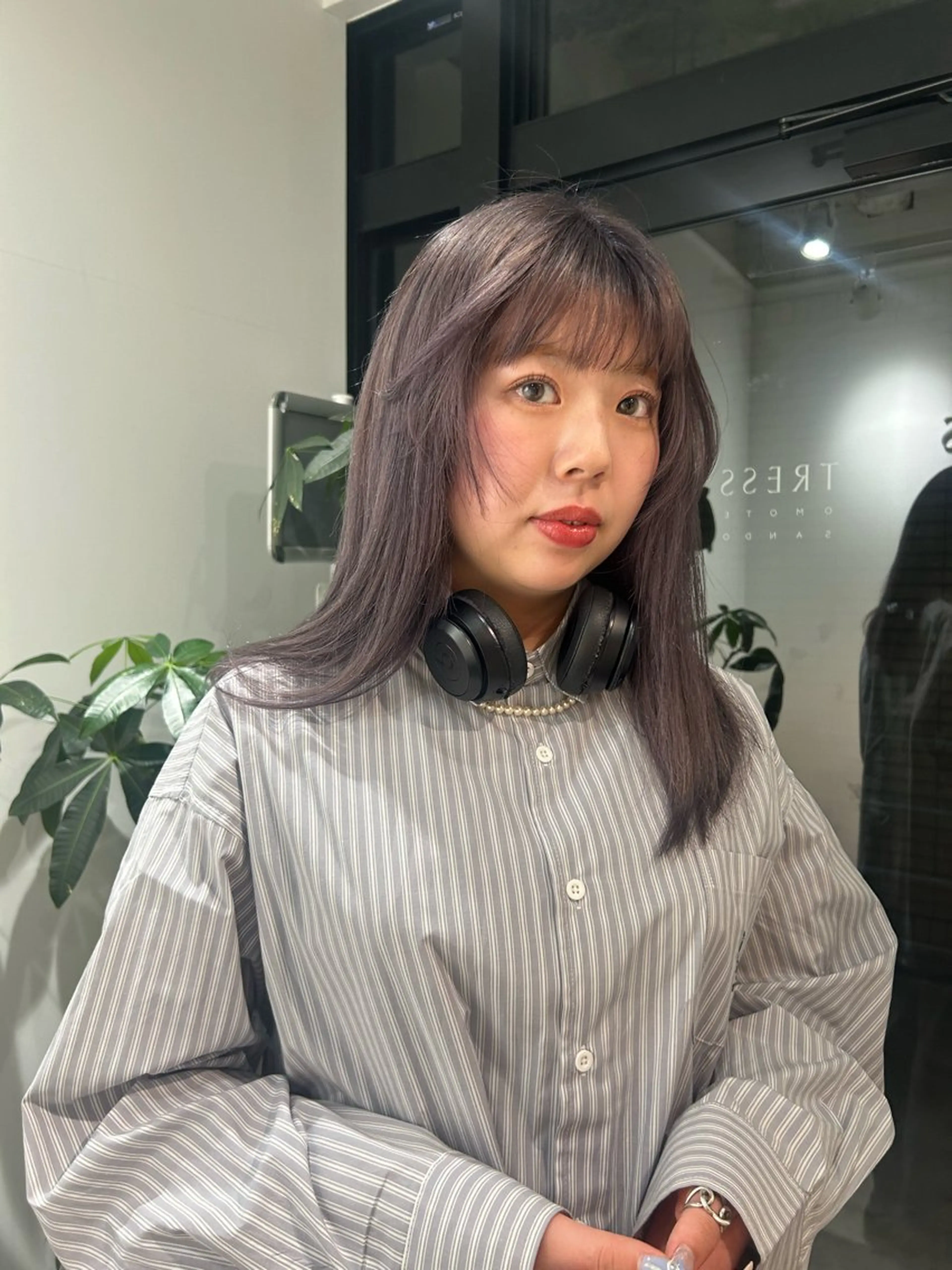 セミロング カラー パーマ レイヤー/透明感/ ブリーチなし/わかなのヘアスタイル