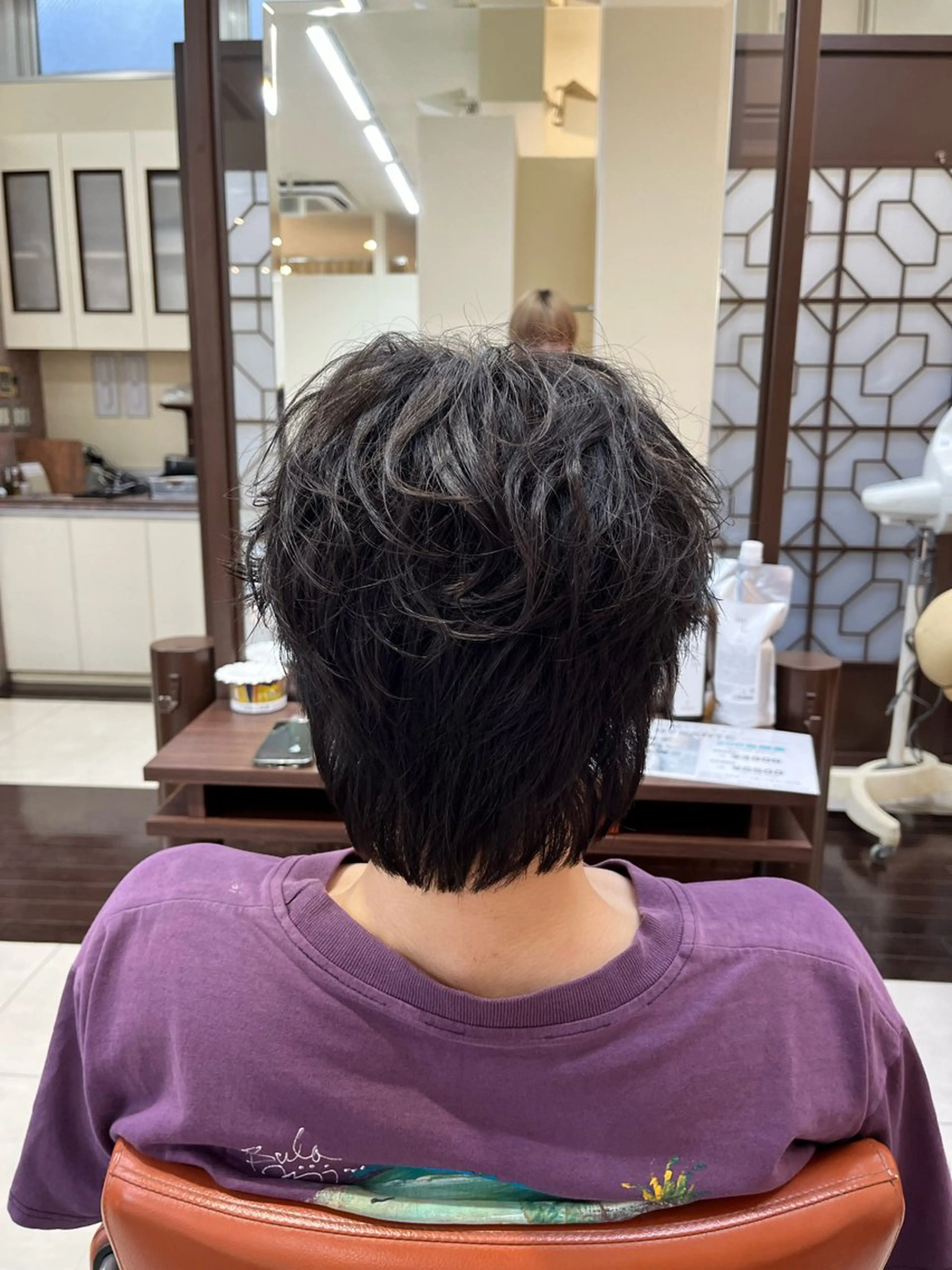 ショート パーマ メンズ フェザーパーマ メンズ韓国風 メンズパーマ メンズウルフカット 韓国風ヘア AROH  men's cut&men's perm 船橋店所属・🧊メンズ特化🧊 高木航希のヘアスタイル