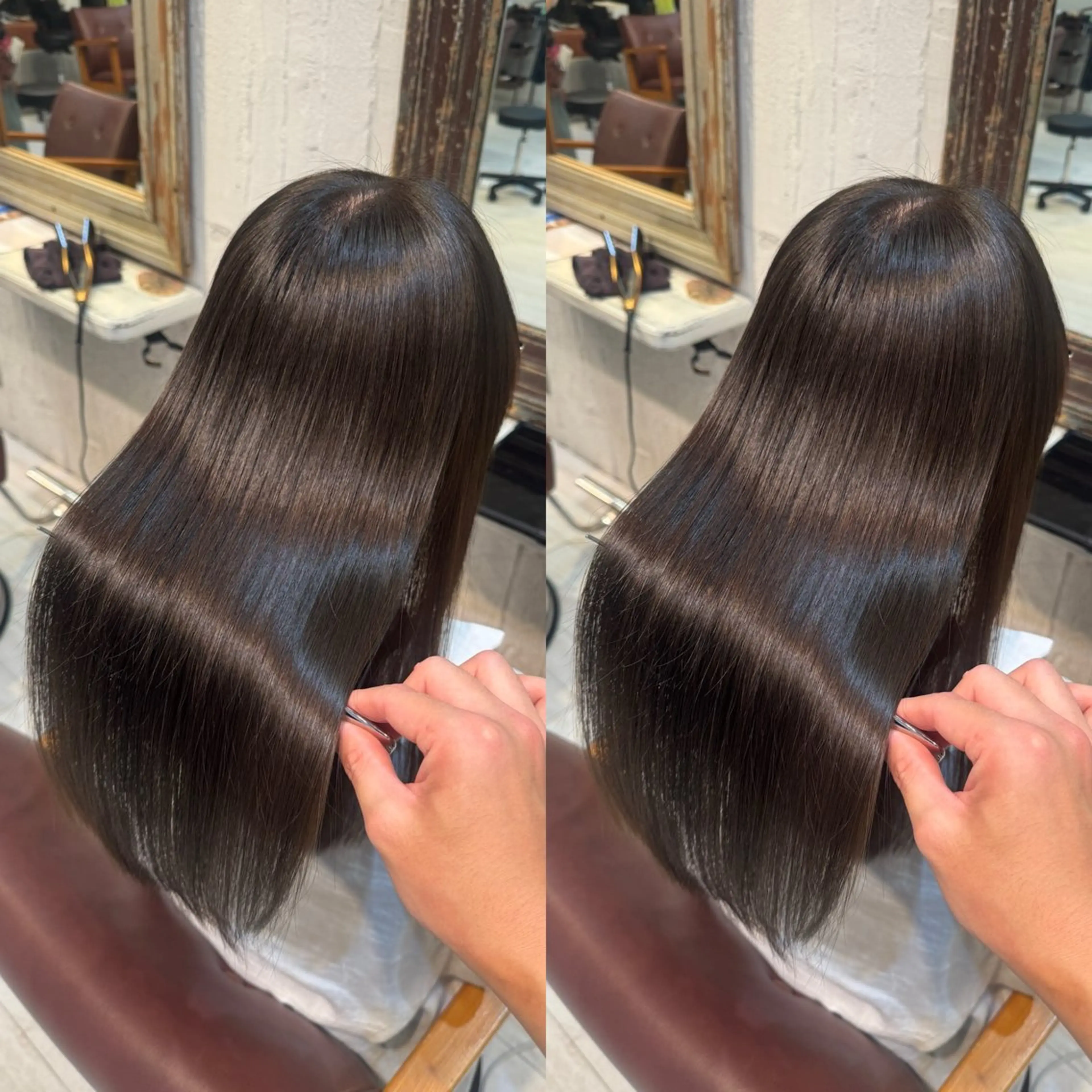 セミロング カラー ヘアカラー 縮毛矯正 トリートメント F Beauty表参道所属・髪質改善/縮毛矯正/ 酸性ストレート/ガブのヘアスタイル