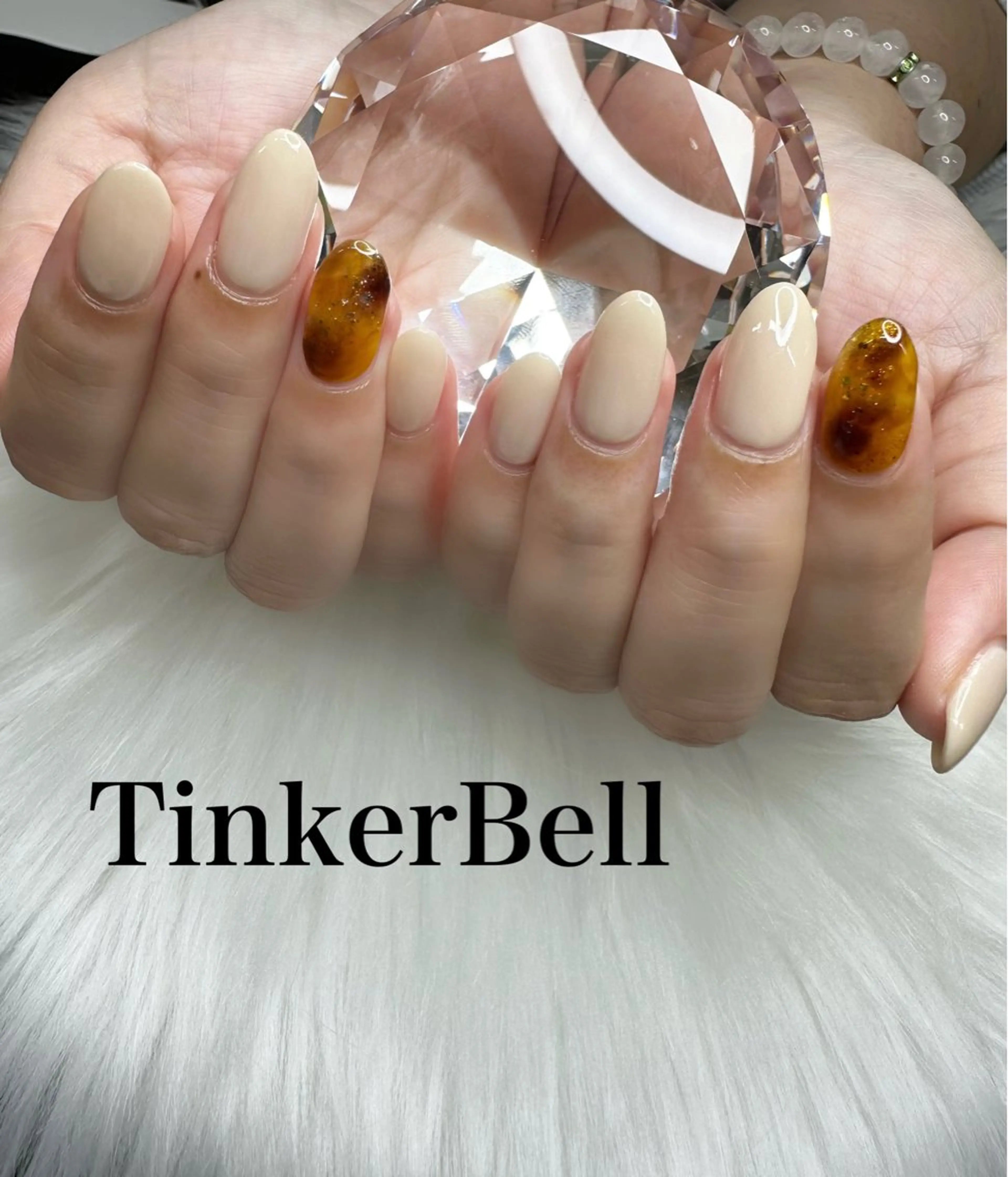 ネイル べっ甲ネイル フラッシュネイル ジェルネイル グラデーション ラメ(グリッター) ハンドネイル Tinker Bellのネイルデザイン