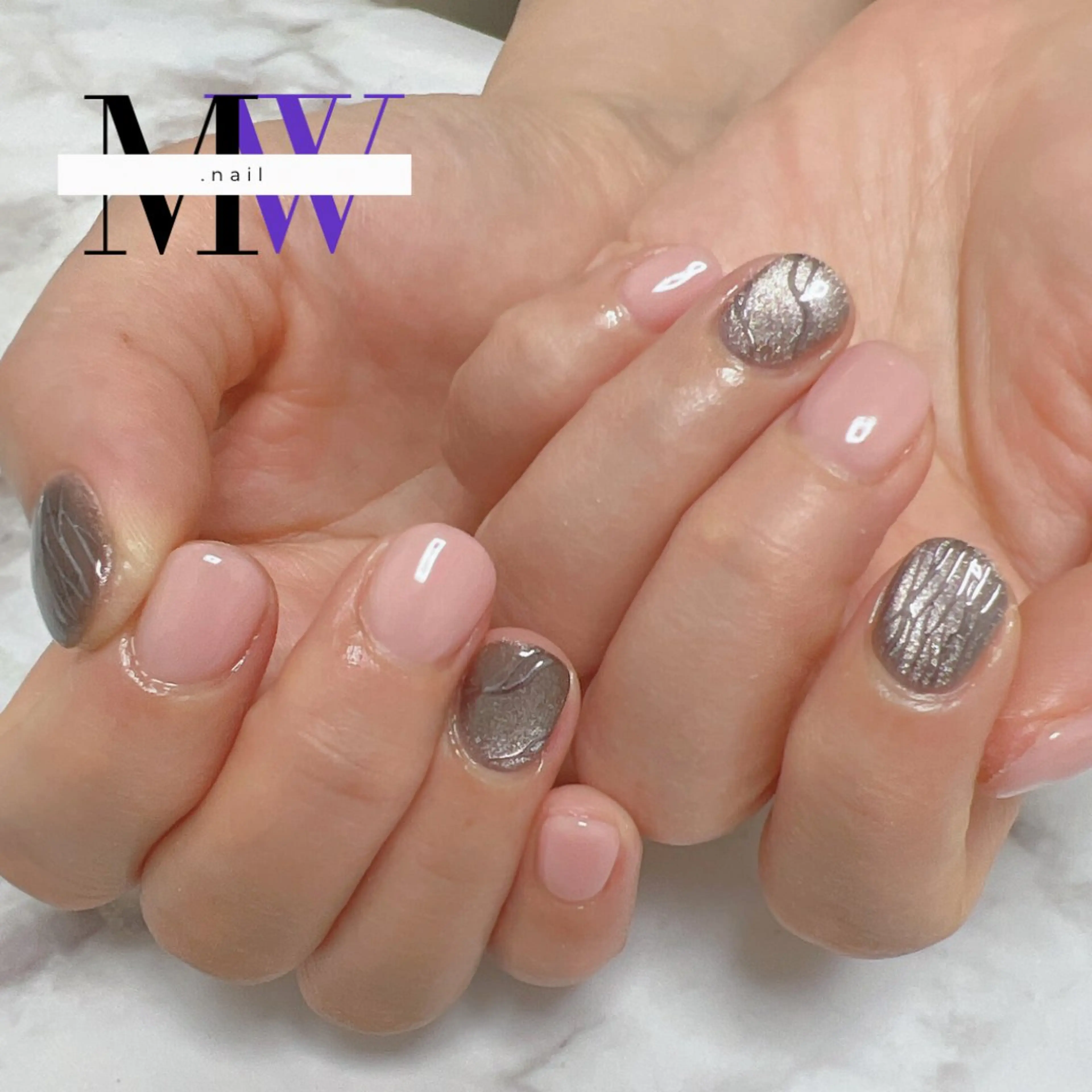 ネイル アートネイル マグネットネイル ミラーネイル ハンドネイル MW .nailのネイルデザイン