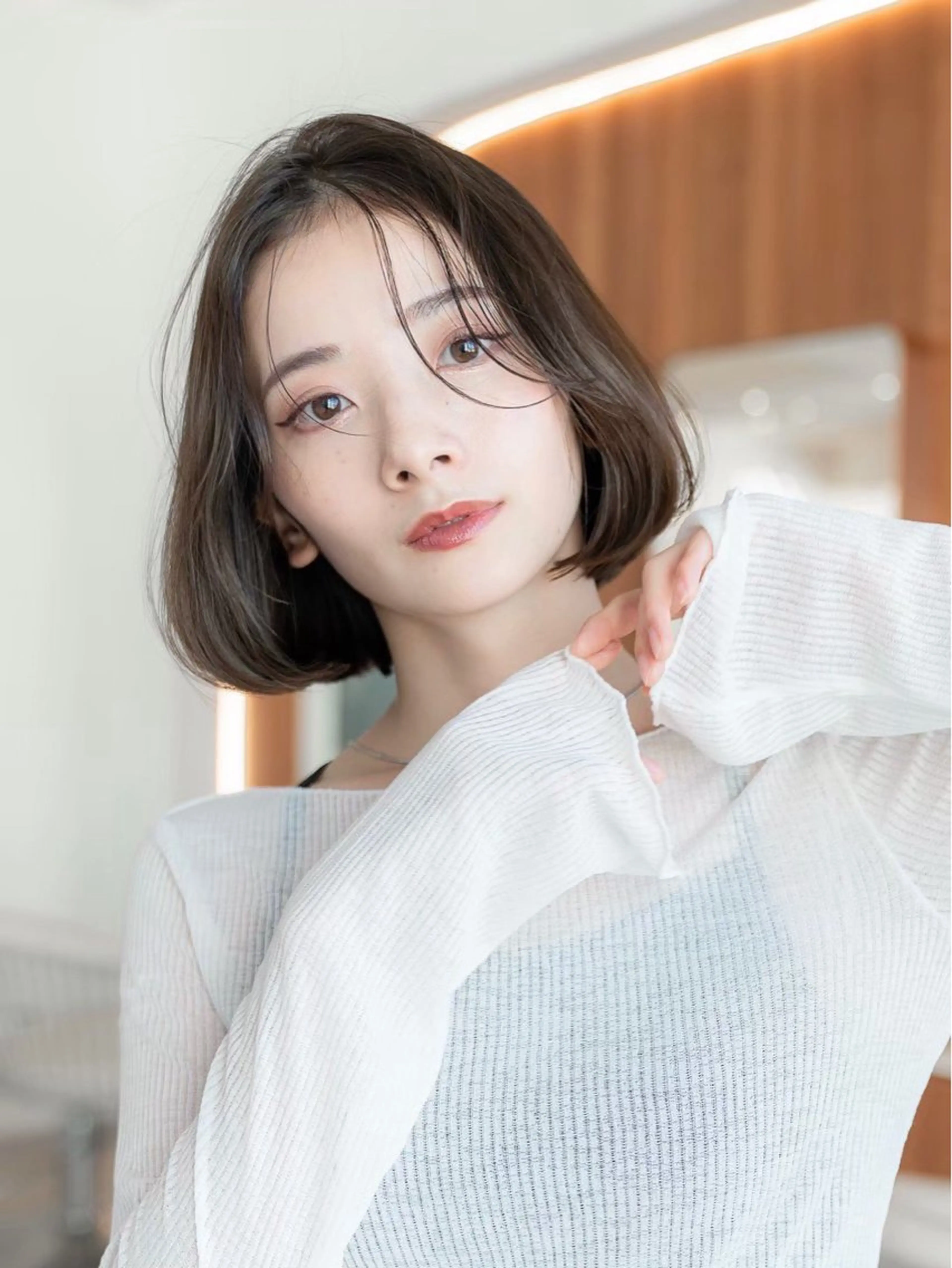 ミディアム カラー カット ヘアカラー トリートメント 渋谷/レイヤーボブ・ 韓国ボブ特化/楓のヘアスタイル