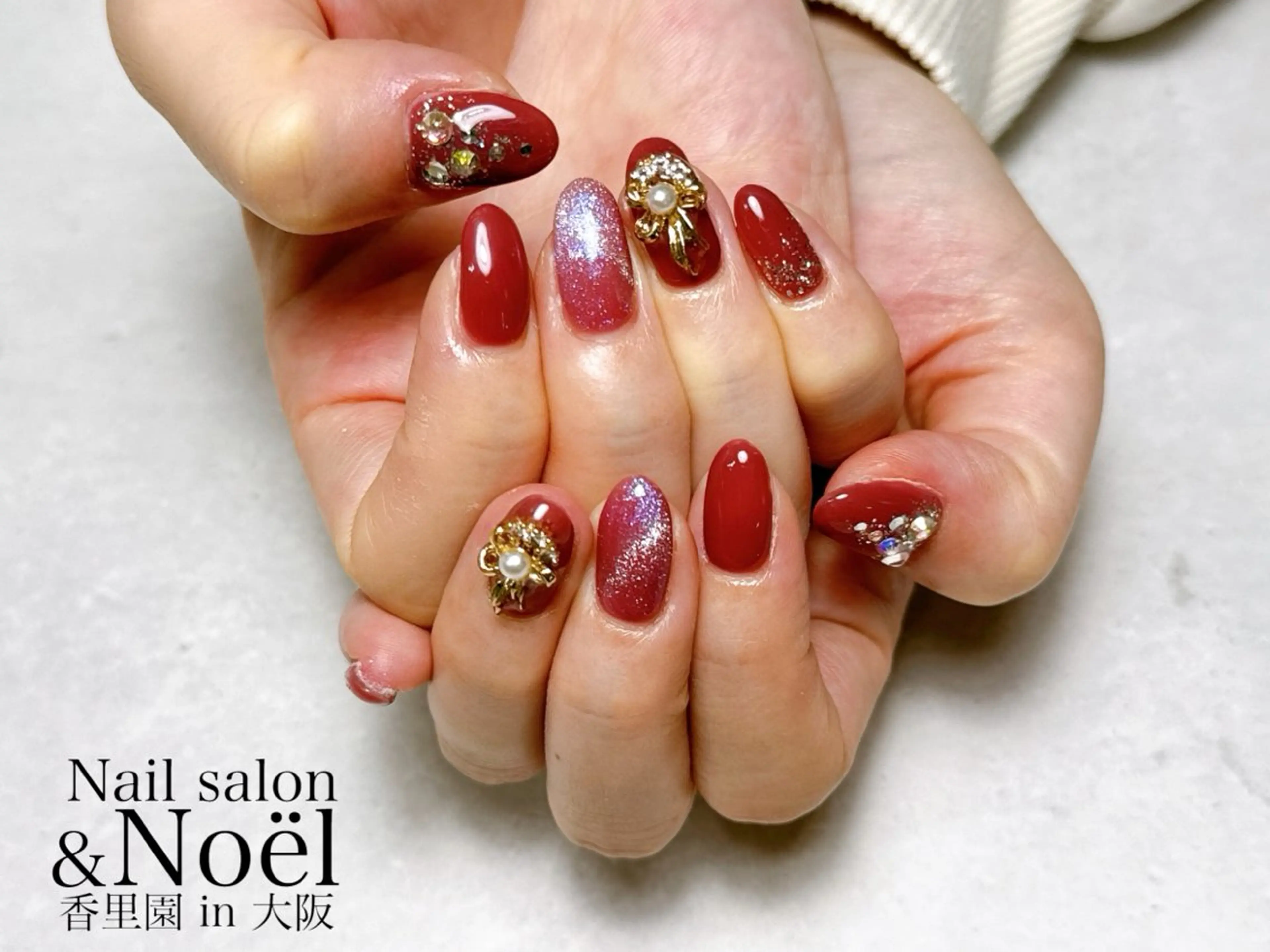 ネイル マグネットネイル リボン Nailsalon Noël所属・Nailsalon ＆Noelのネイルデザイン