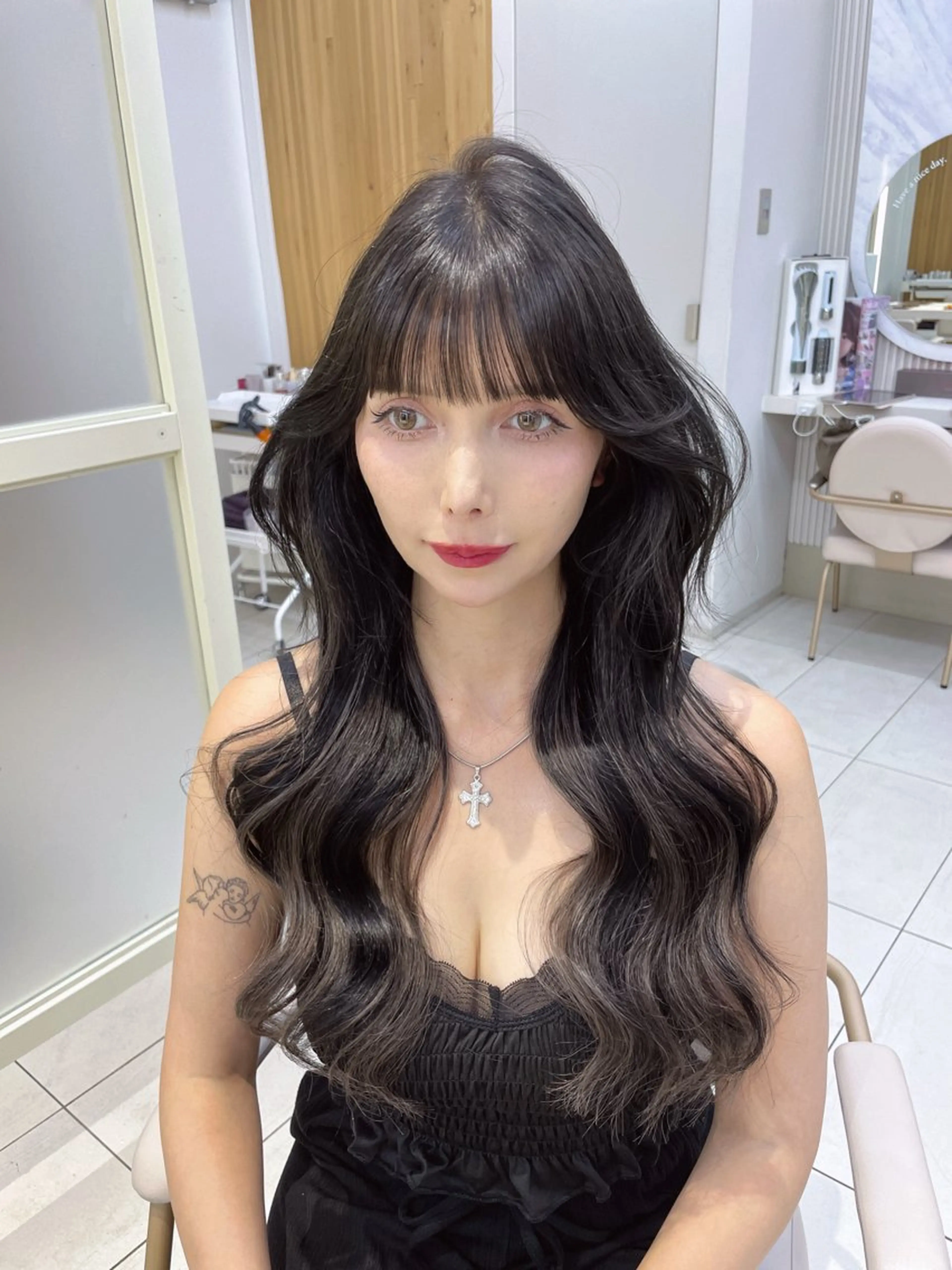 セミロング カット ヘアカラー トリートメント 顔周り/透明感カラー /韓国ヘア/TAKUのヘアスタイル