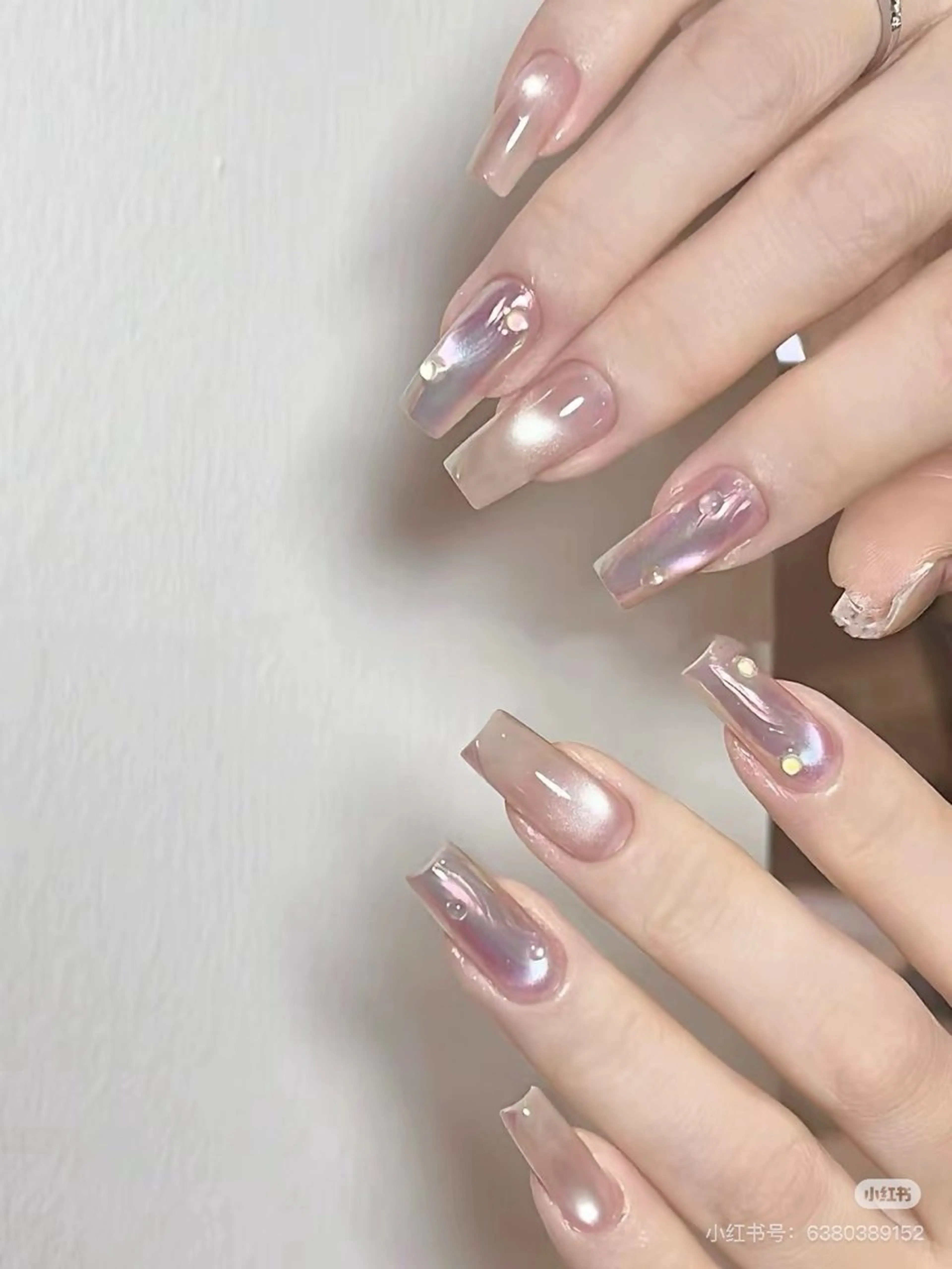 ネイル 成人式 ジェルネイル ロングネイル マグネットネイル 大理石ネイル(マーブル) ハンドネイル MoMoA Nail ネイル長さ出し専門店のネイルデザイン