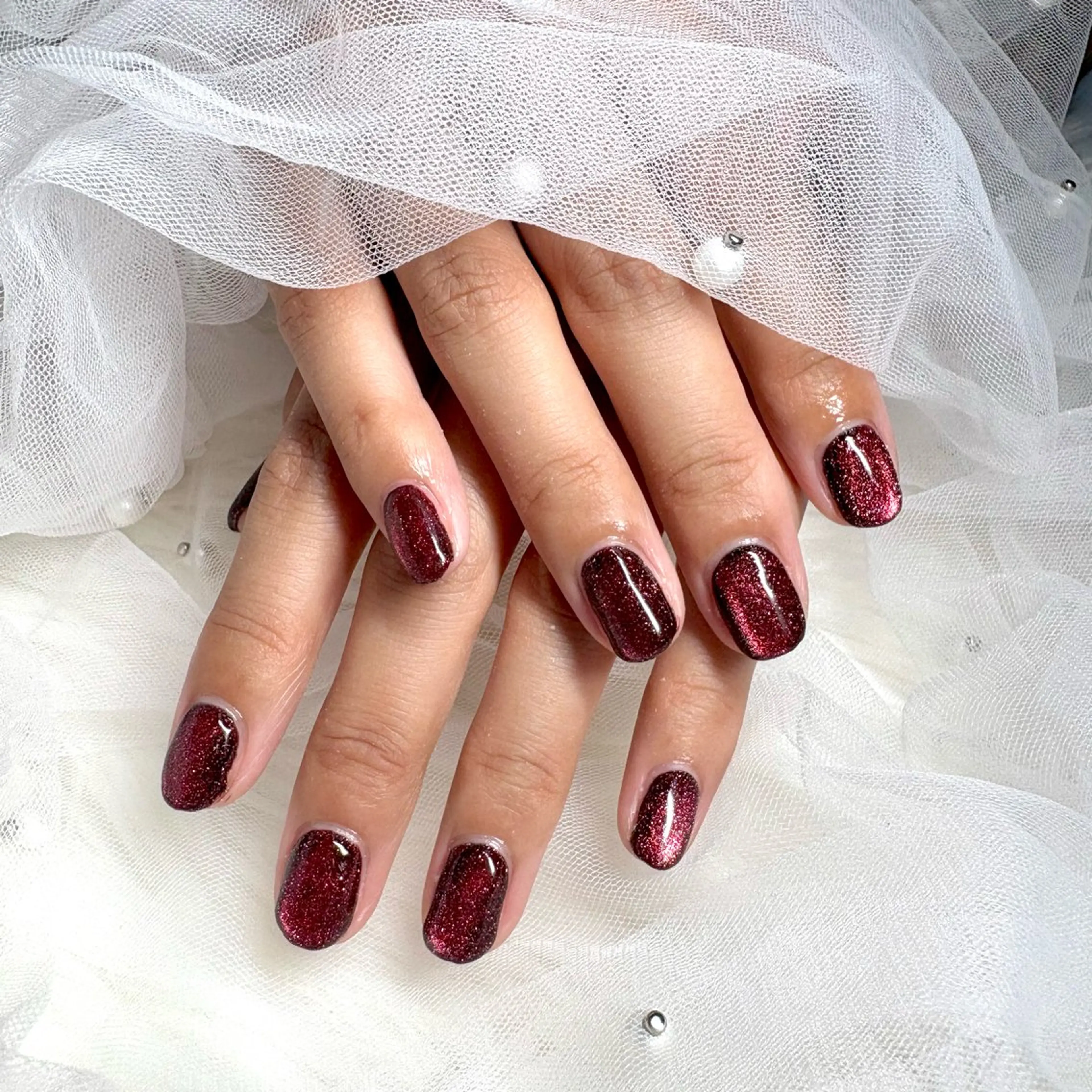 ネイル キラキラネイル マグネットネイル ハンドネイル cerisier 坂本のネイルデザイン