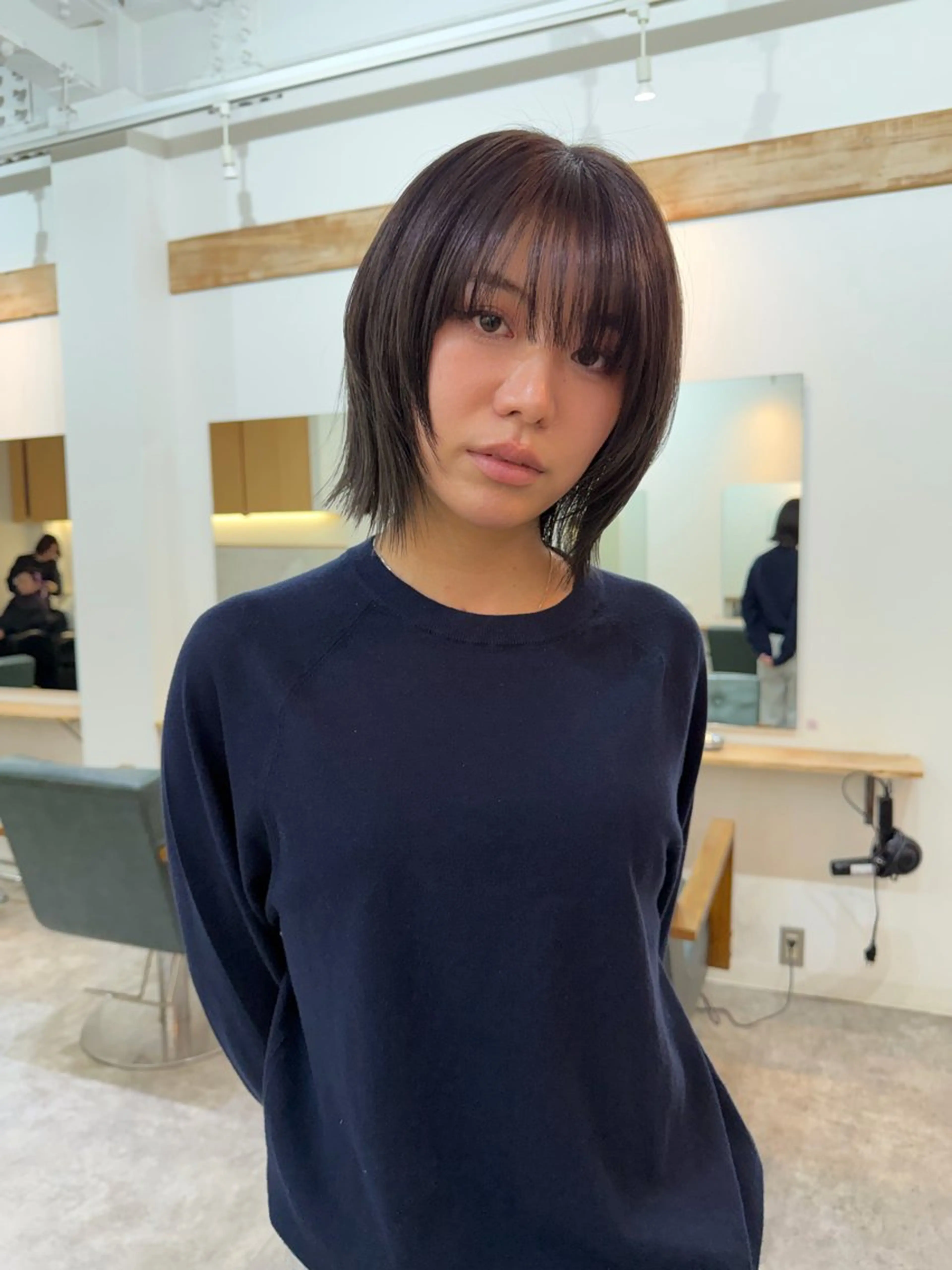 ミディアム ヘアカラー 水野谷愛/ボブ/ レイヤー/暖色カラーのヘアスタイル