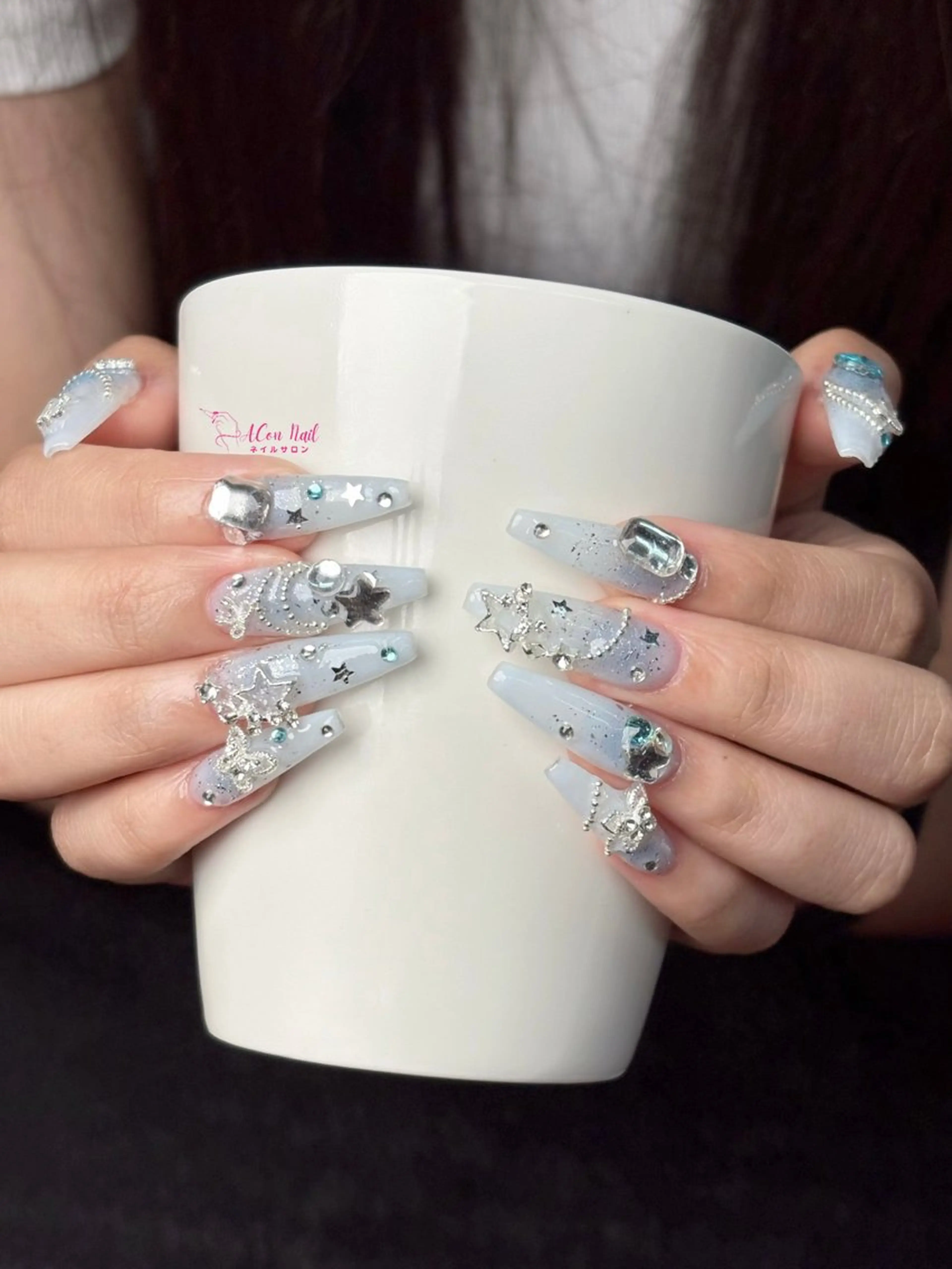 ネイル 桜ネイル 長さ出し フラワーネイル フレンチネイル ジェルネイル ハンドネイル AConNailSalon所属・ACon NailSalonのネイルデザイン