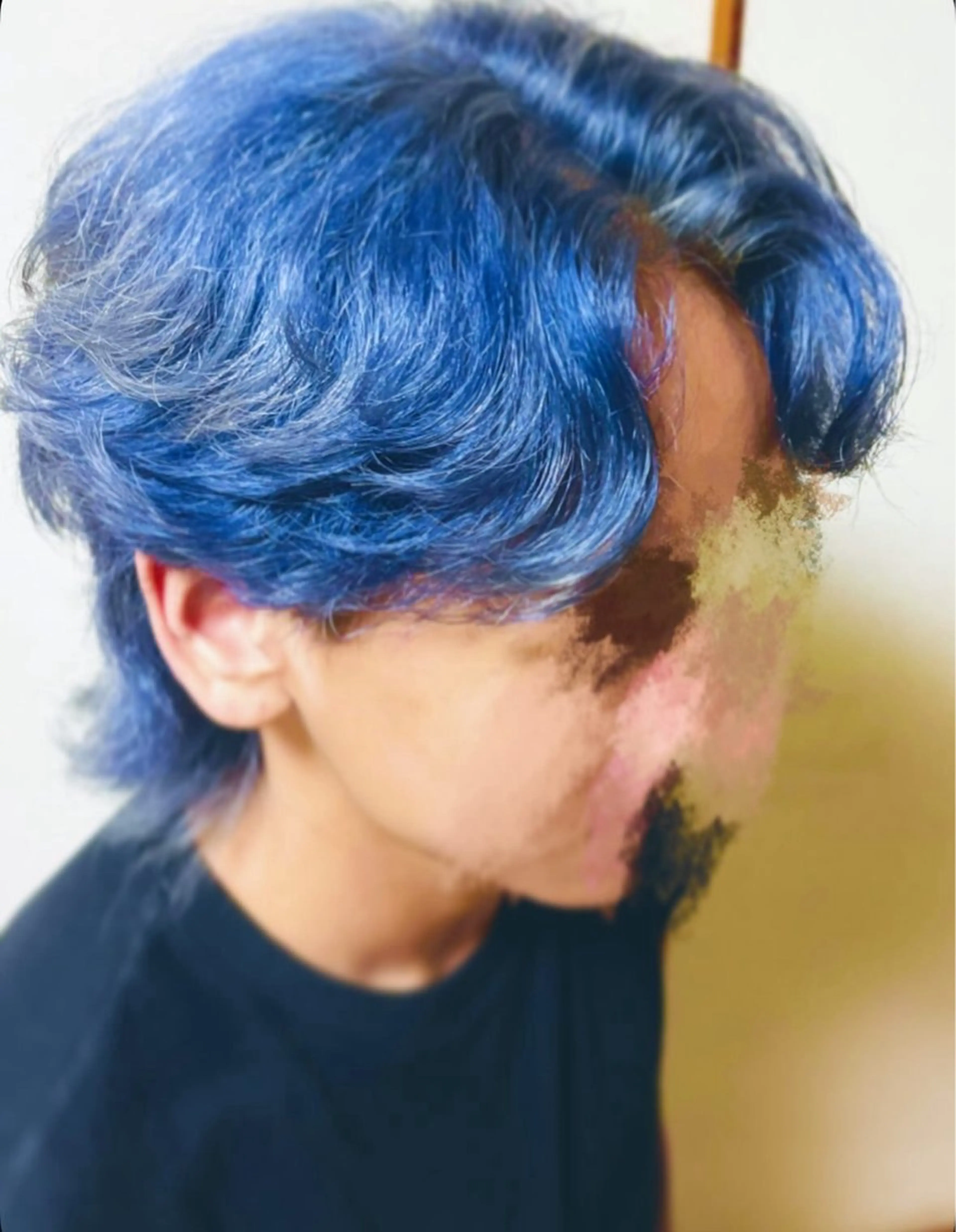 カラー メンズ センターパート ブルーカラー ヘアカラー RYU/メンズ /センターパートのヘアスタイル