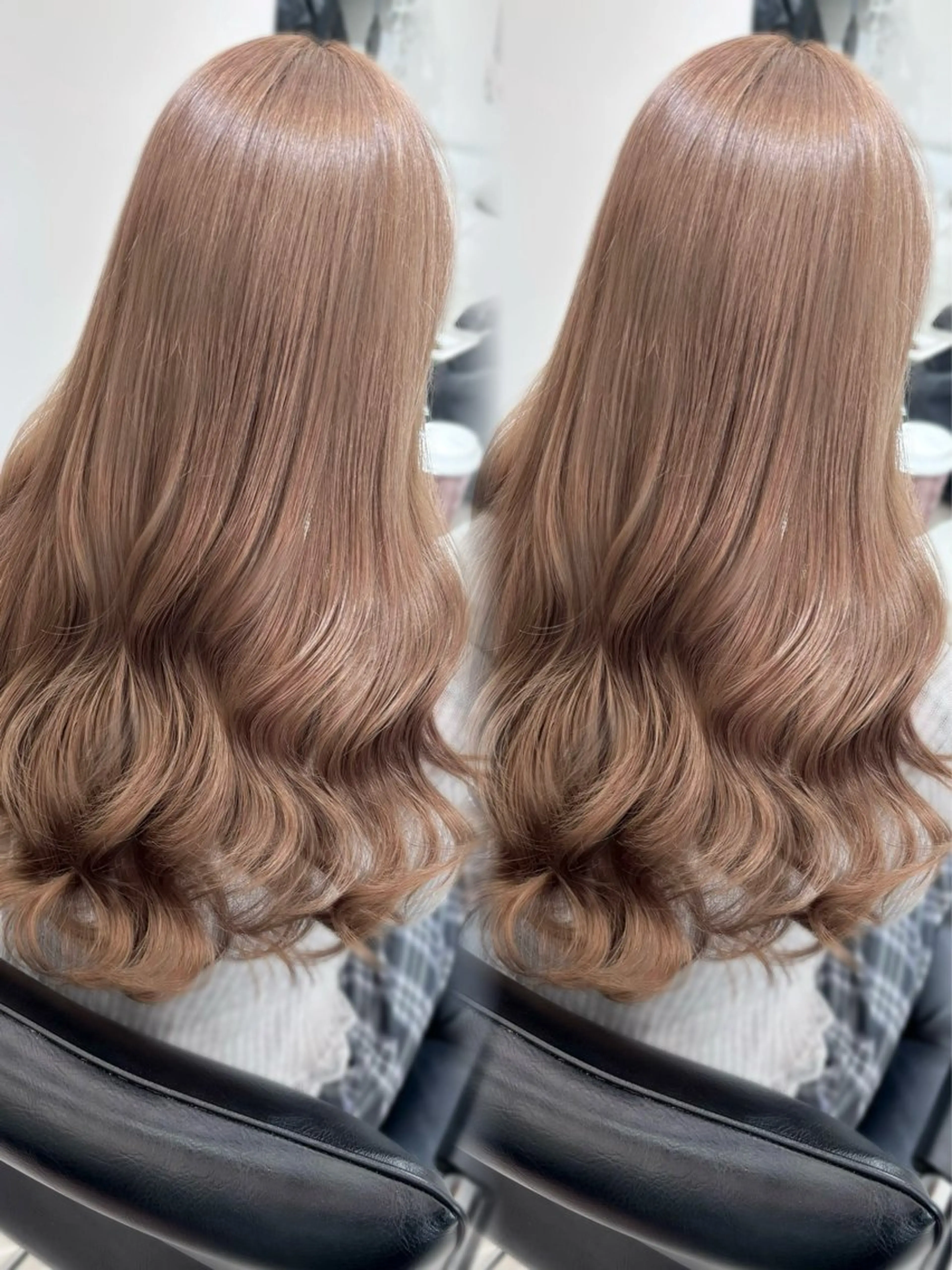 ロング カラー ベージュカラー 透明感カラー ミルクティーベージュ ロング トリートメント カット ヘアカラー トリートメント 盛れる顔周り🤍渋谷 Risa🎀のヘアスタイル