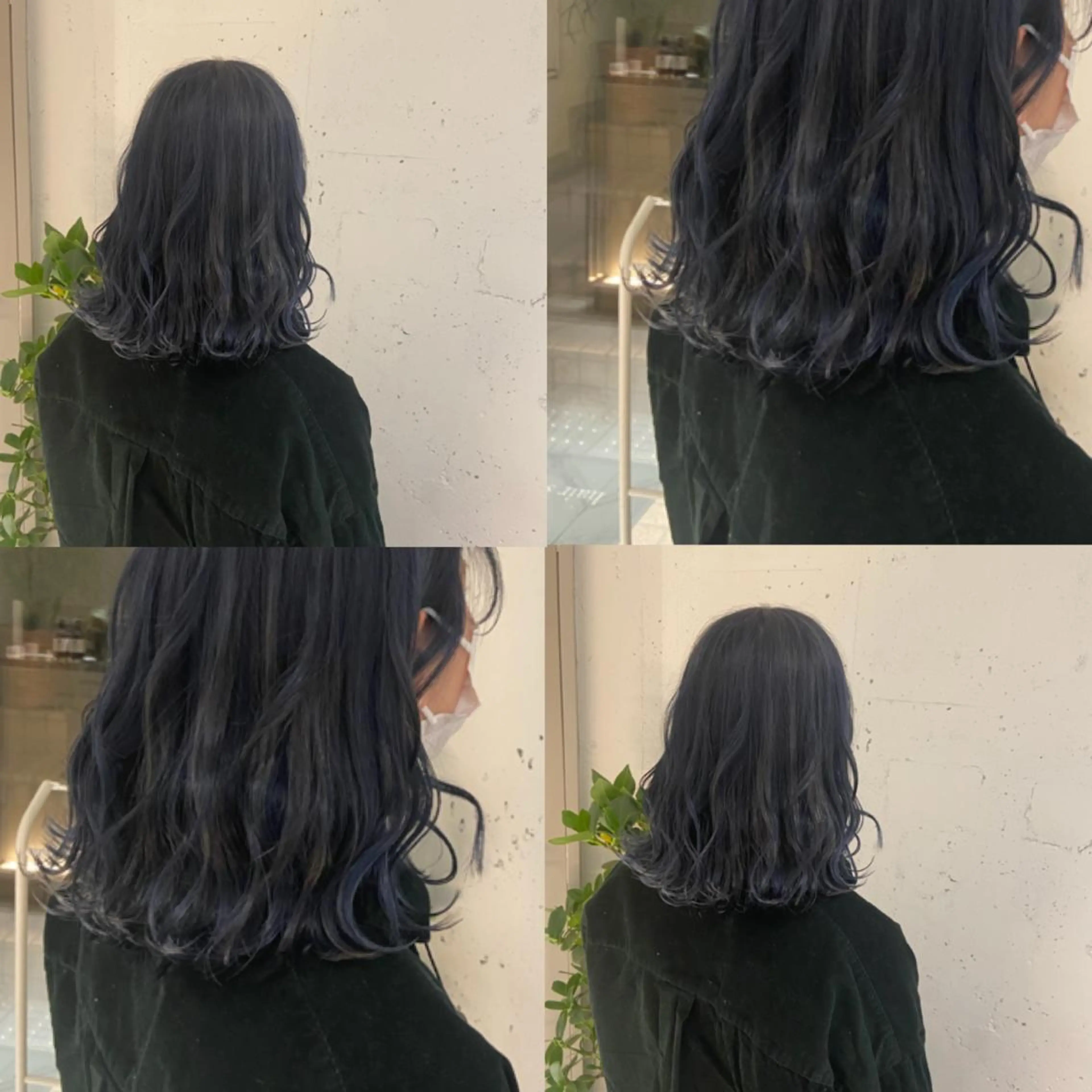 ミディアム カラー ブルーカラー ネイビーカラー ヘアカラー トリートメント ヘッドスパ ヘアセット カジュアルを女っぽく 𝗮𝘆𝗮𝗰𝗼のヘアスタイル