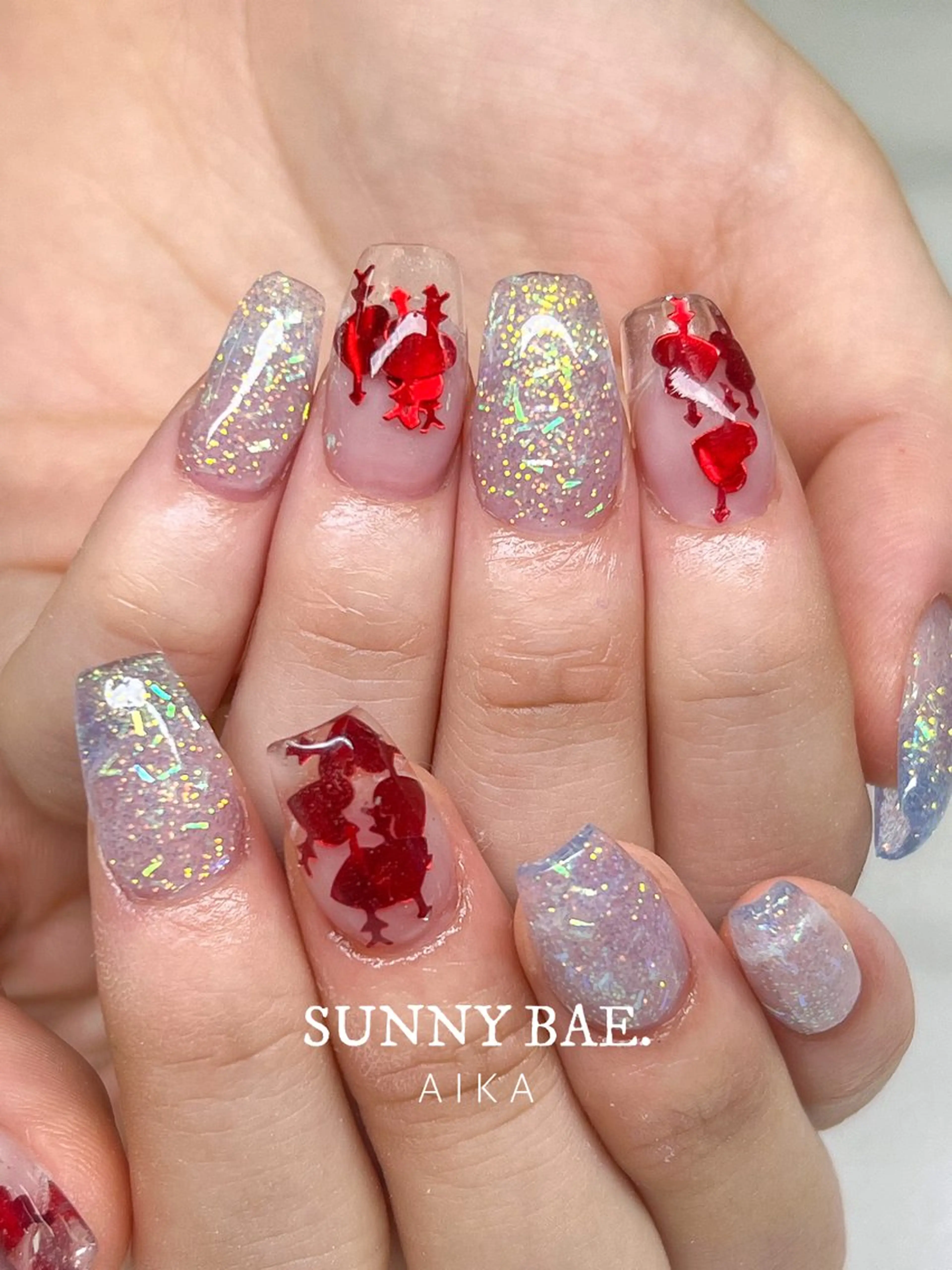 ネイル ジェルネイル キラキラネイル ロングネイル 持ち込み ワンカラーネイル Made By AIKAのネイルデザイン