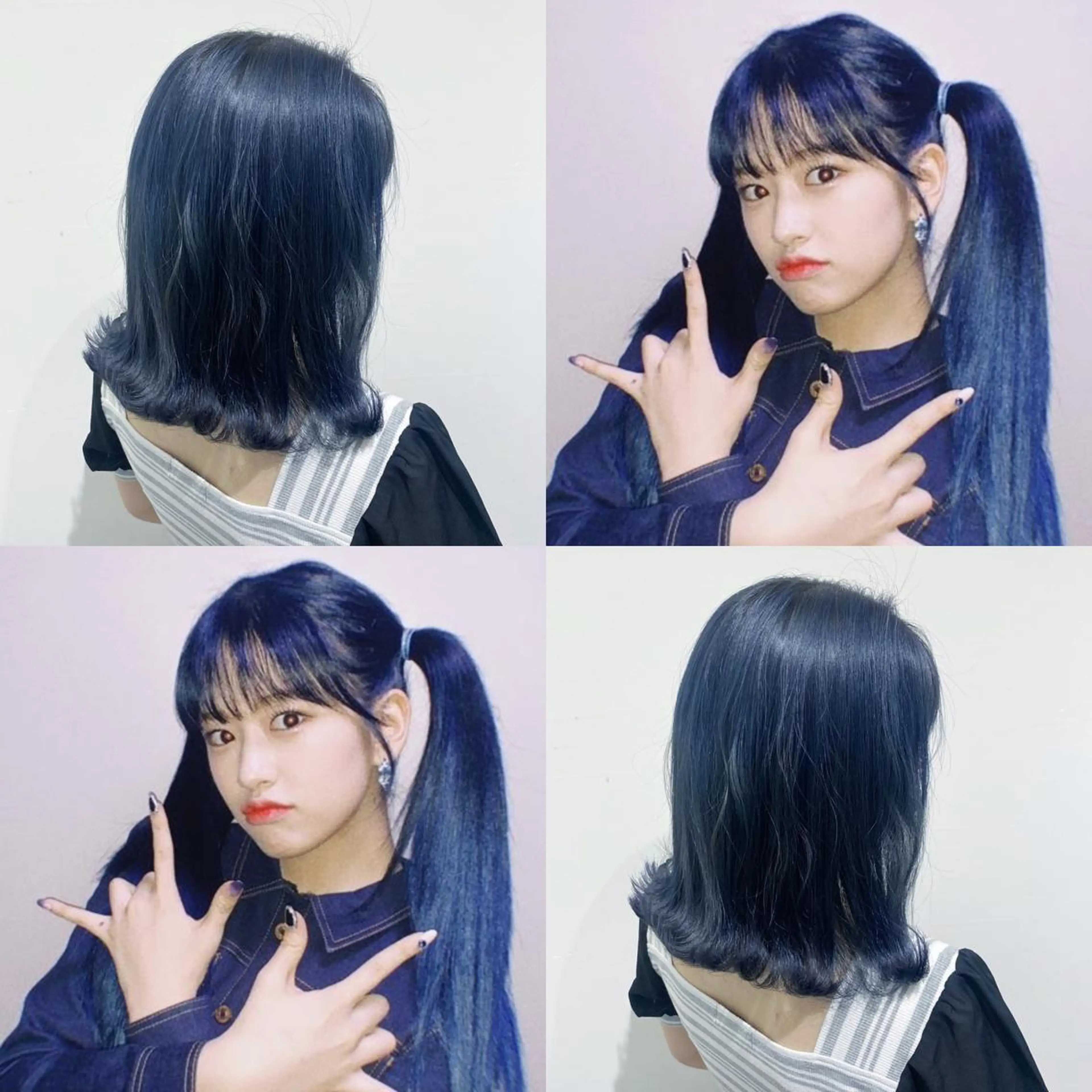 🤍韓国アイドル風!! 寒色系ハイトーン🤍 ブルー、パープル、グリーン etc💙💜💚の写真