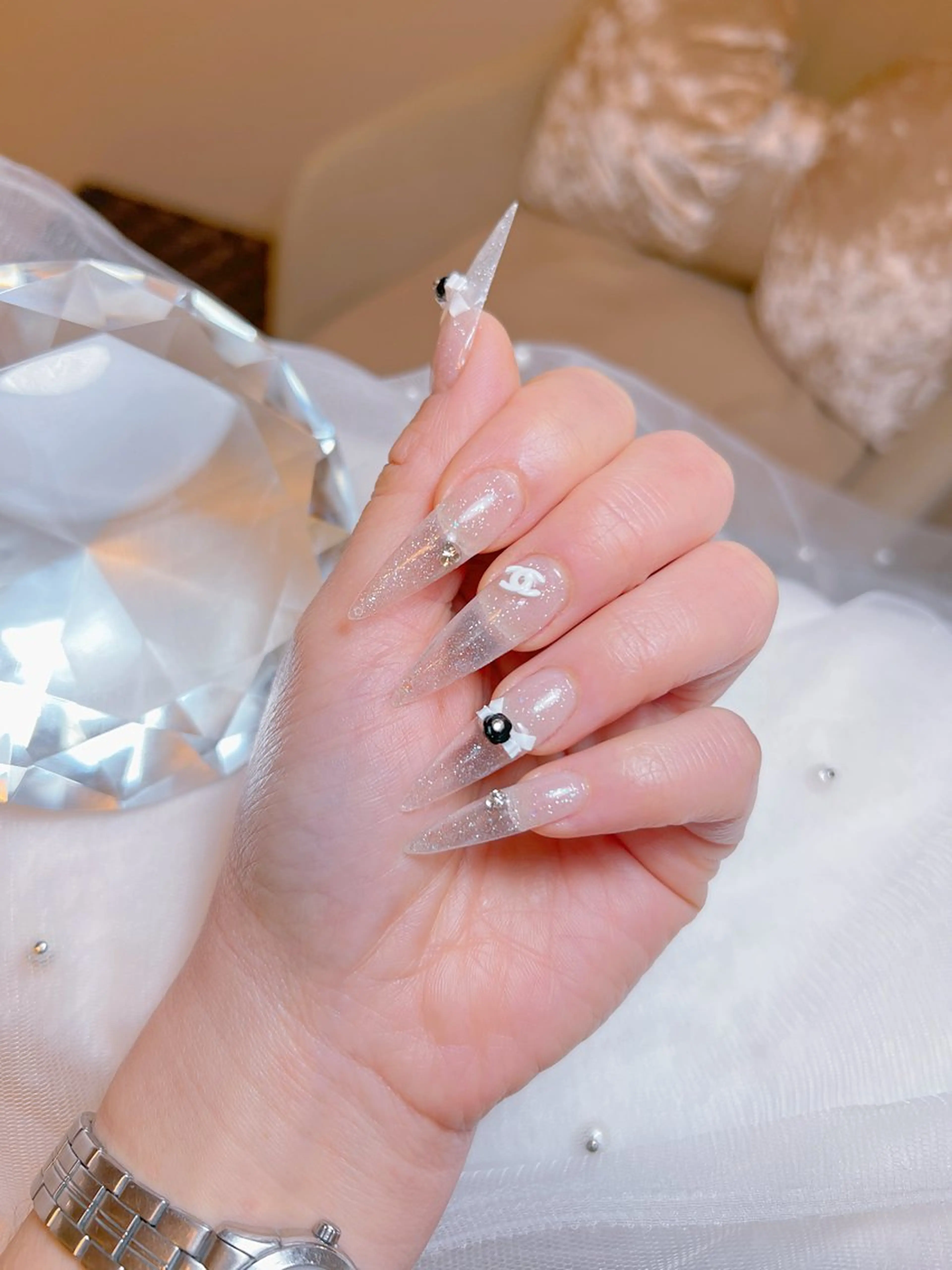 ネイル アートネイル オーロラネイル チークネイル 長さ出し フットネイル Miya_nail所属・Miya _nailのネイルデザイン