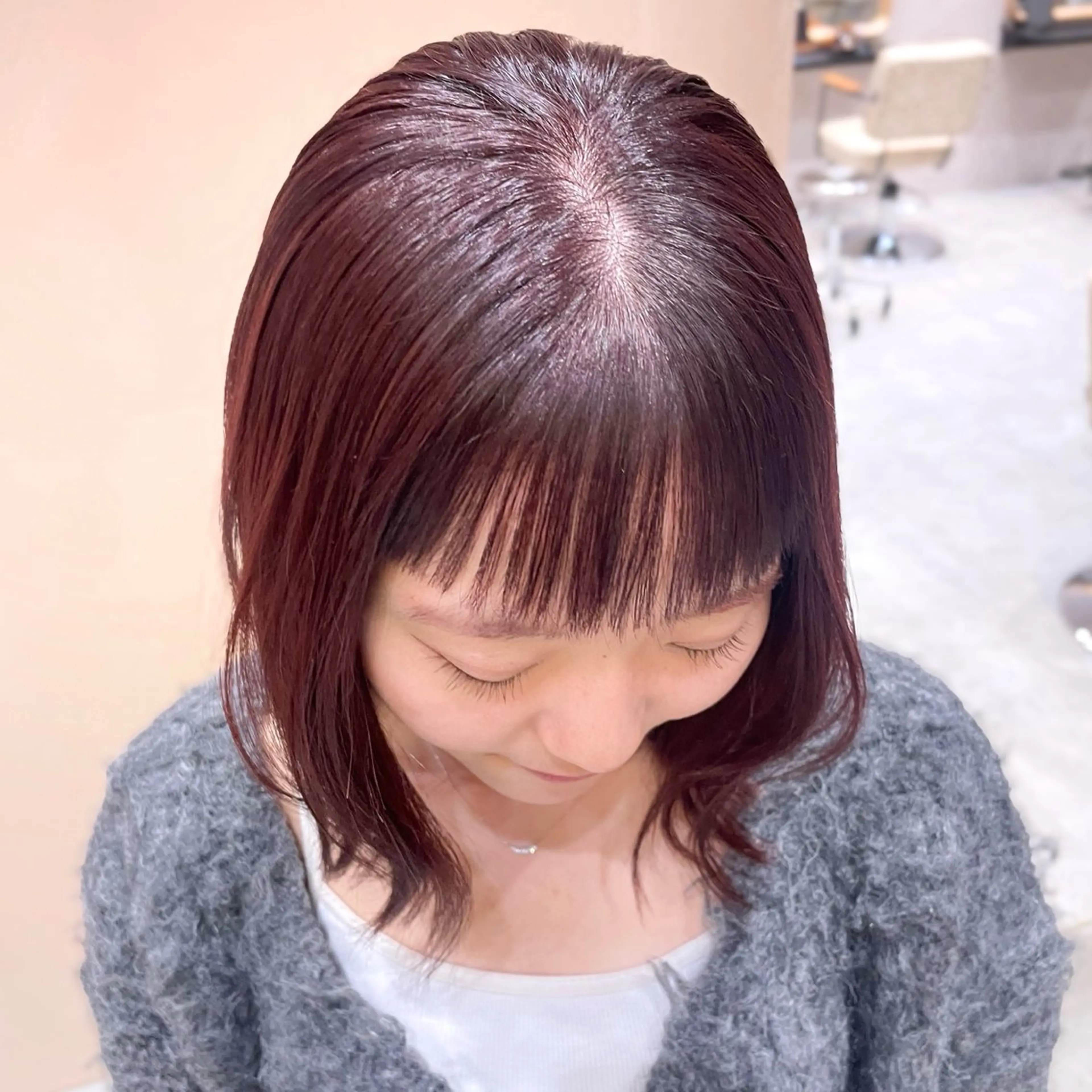 ミディアム カラー レイヤー/ブリーチ /暖色/ゆきなのヘアスタイル