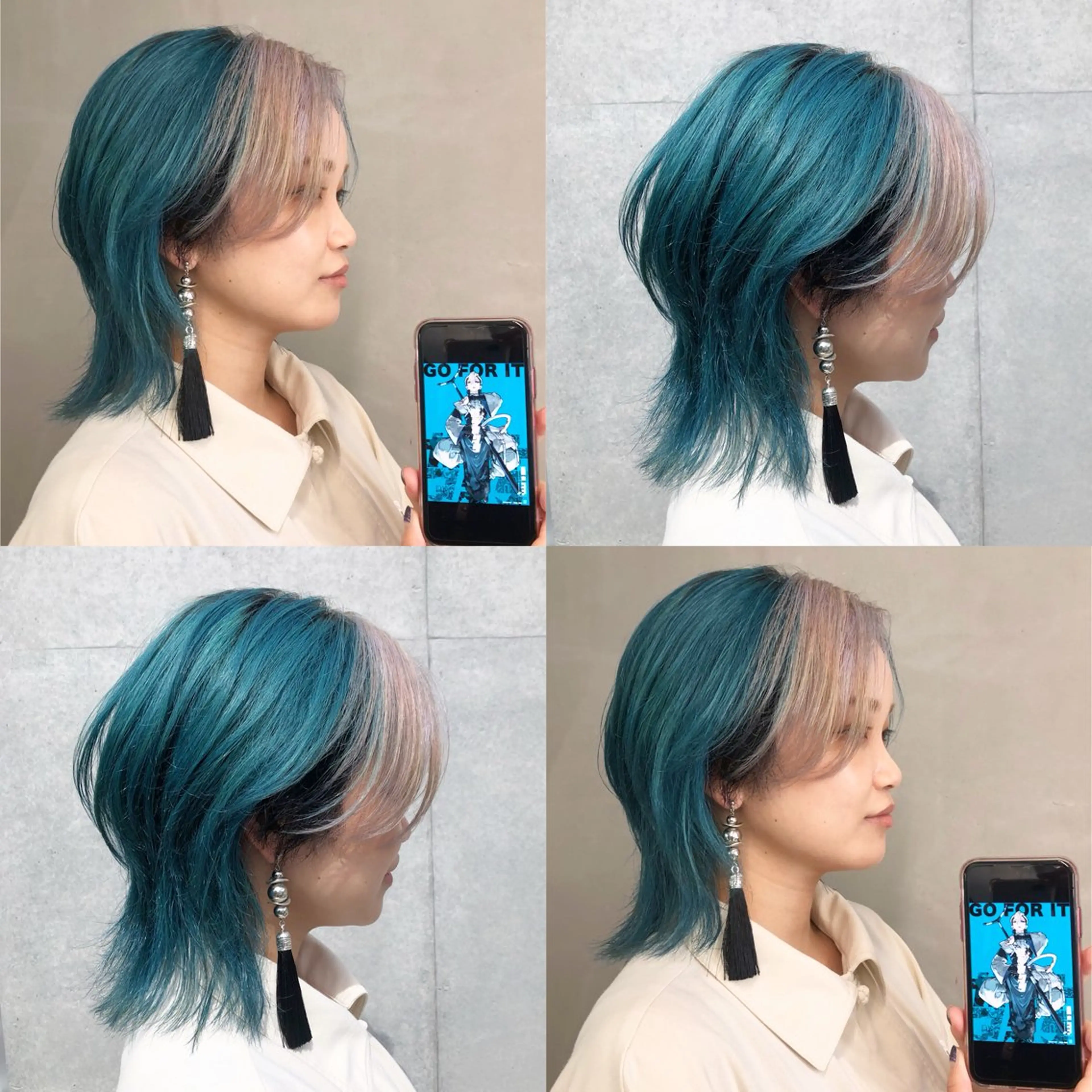 ショート カラー ブリーチ ブルーカラー 推しカラー✨ オタク美容師ユウカのヘアスタイル