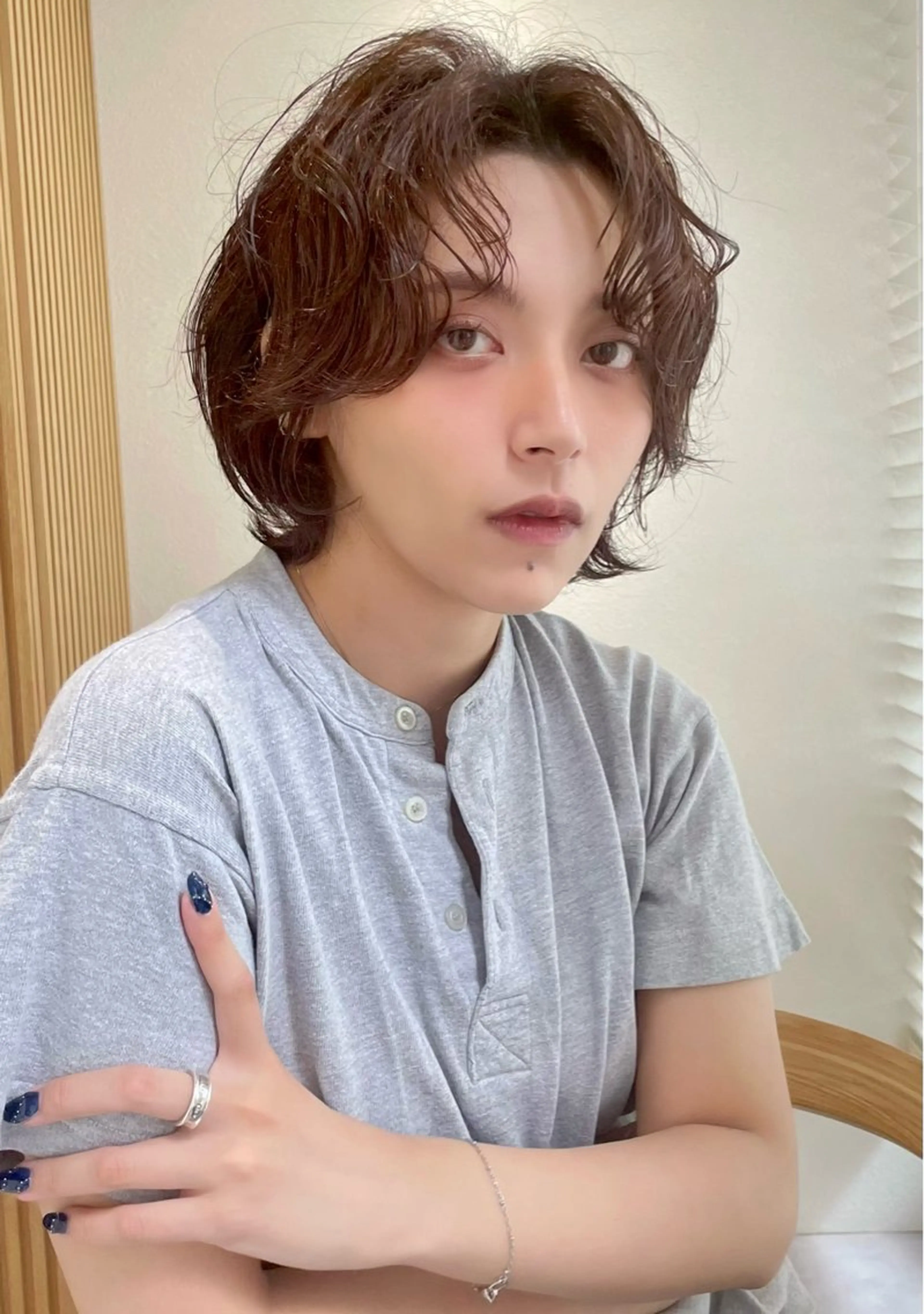 ショート パーマ レイヤー/暖色カラー /パーマ/落合 歩夢のヘアスタイル