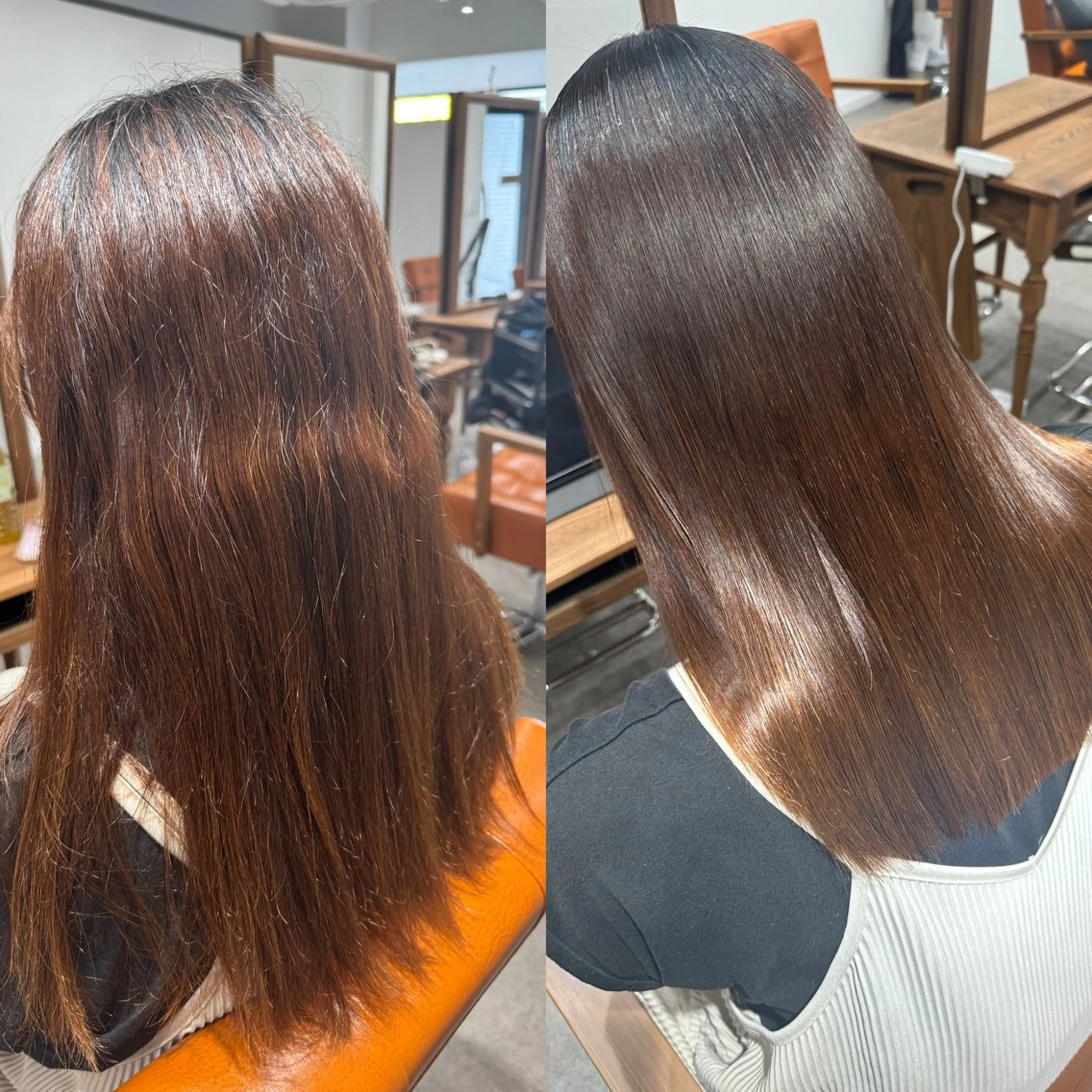 セミロング カット 縮毛矯正 トリートメント 髪質改善縮毛✨ 泉谷彪芽のヘアスタイル