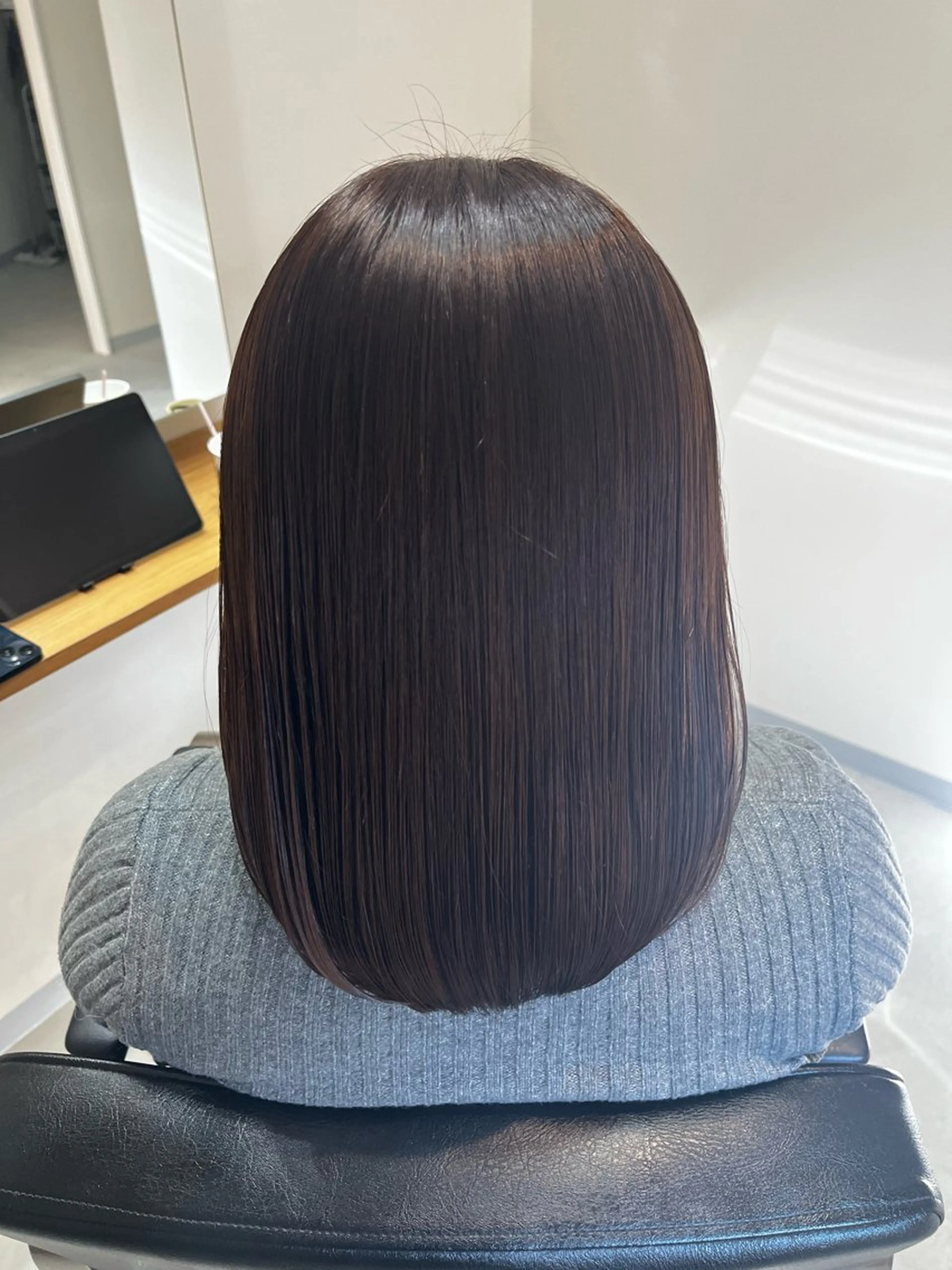 ミディアム カット 縮毛矯正 トリートメント omaフクダ 縮毛矯正/艶髪カラーのヘアスタイル