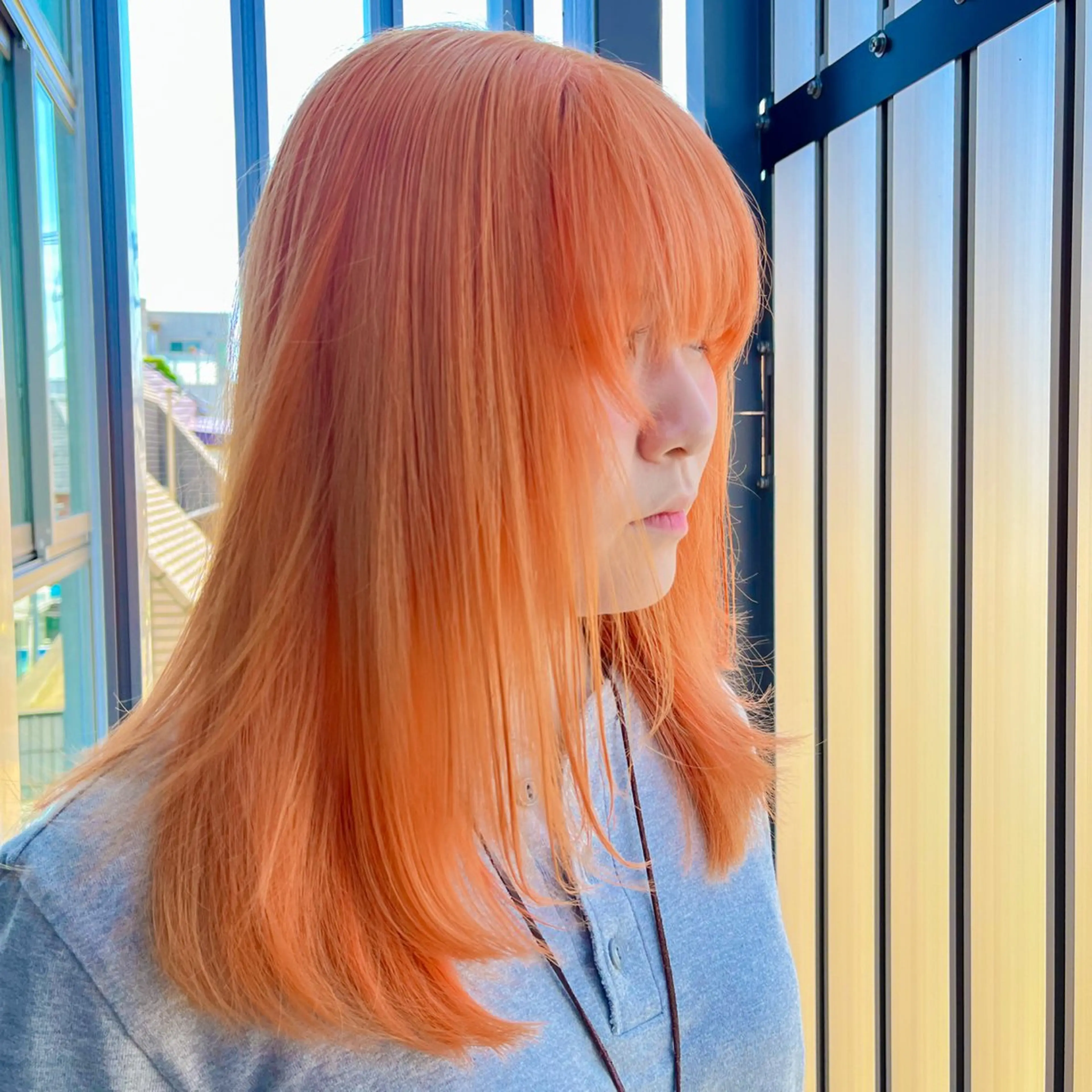 ミディアム カラー ヘアカラー トリートメント 🐝ハイトーン× レイヤーボブ/牧原のヘアスタイル