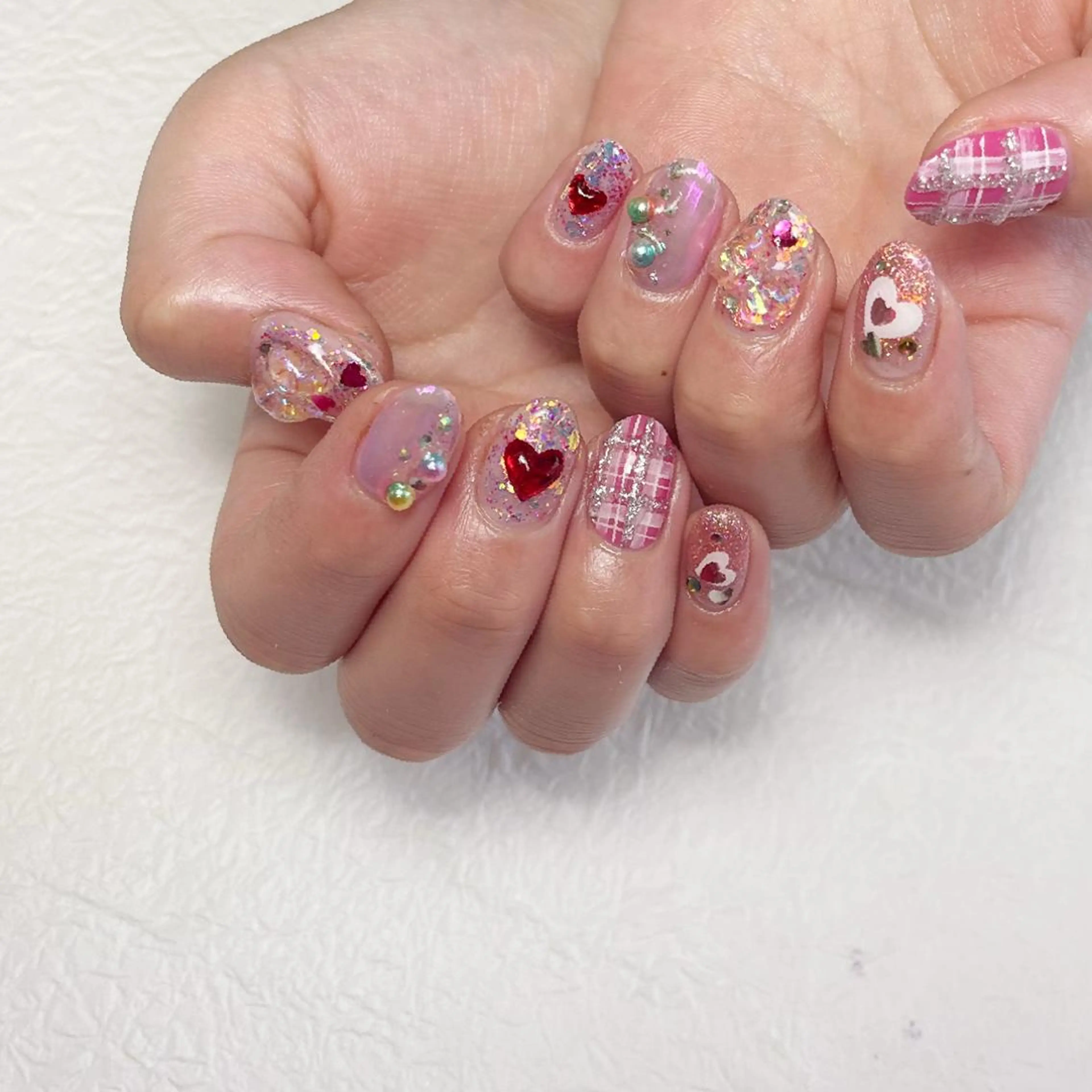 ネイル アートネイル ジェルネイル キラキラネイル 韓国ネイル ミラーネイル Y nail なんば堀江店のネイルデザイン