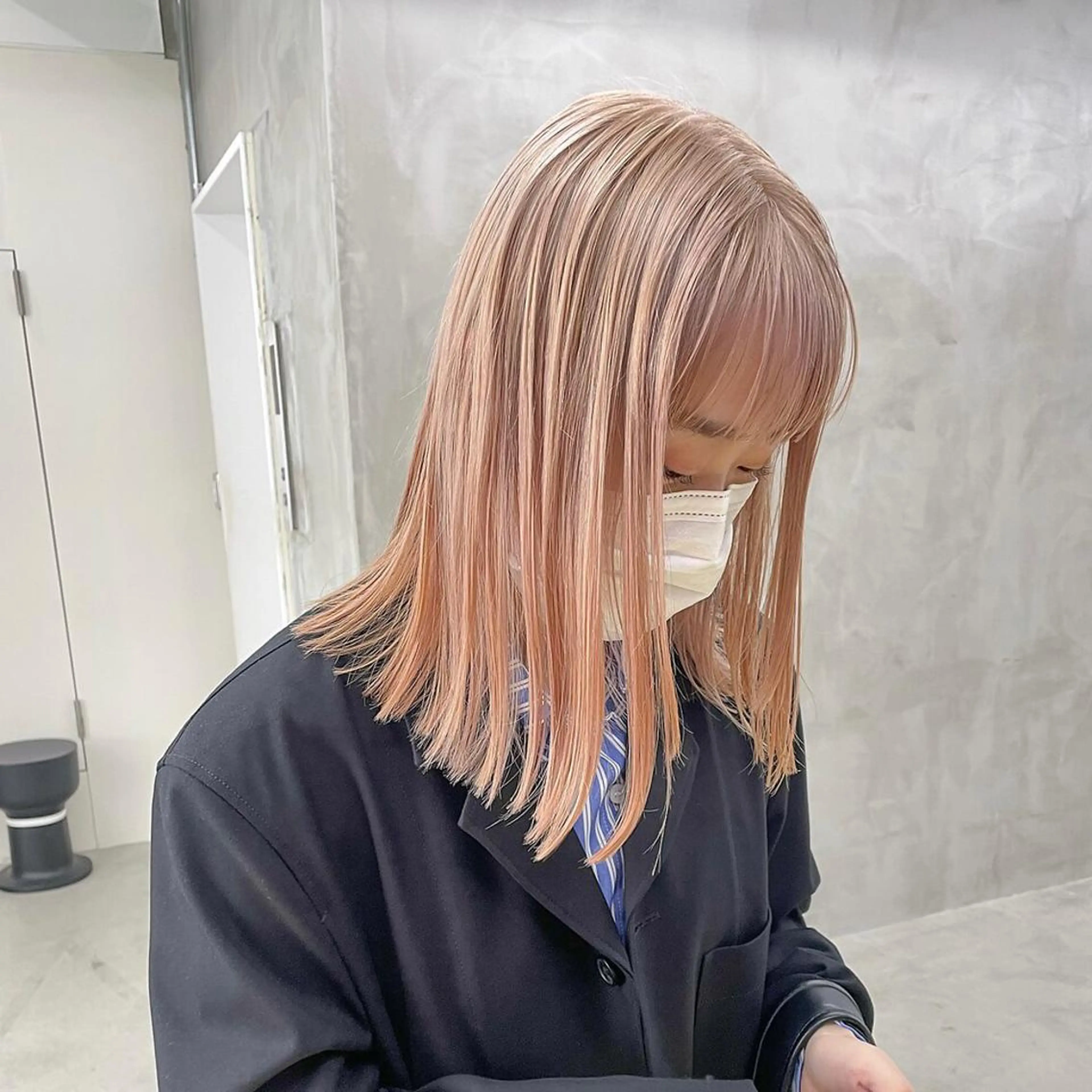 ミディアム カラー ヘアアレンジ ミディアムパーマ バレイヤージュ ブリーチ ケアブリーチ デザインカラー yiye 青山所属・無料カットモデル募集 🌱ひょうがのヘアスタイル