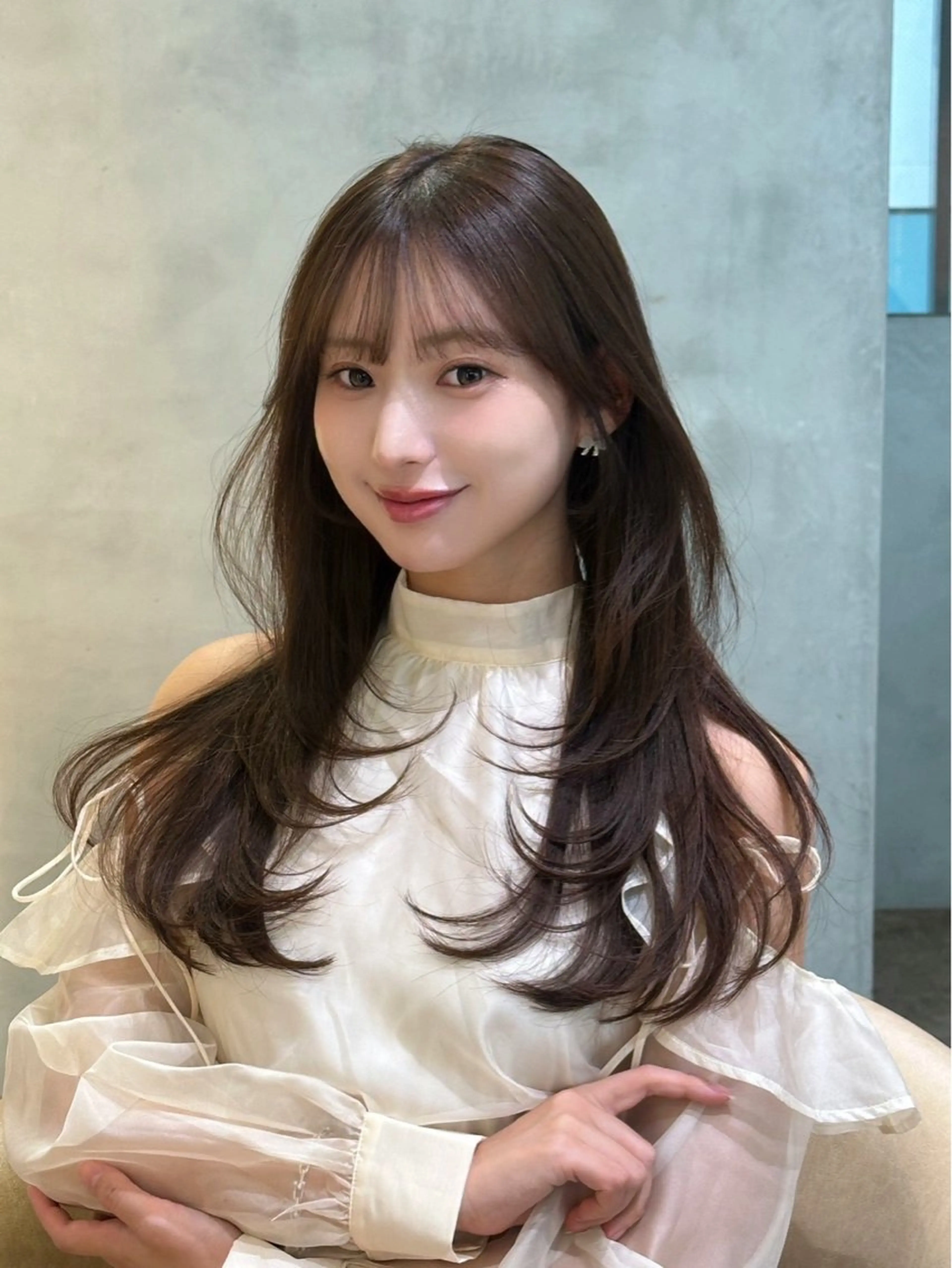 ロング 韓国風ヘア レイヤーカット カット ヘアカラー トリートメント 韓国ヘア🇰🇷／艶 カラー🫧/木村和生のヘアスタイル