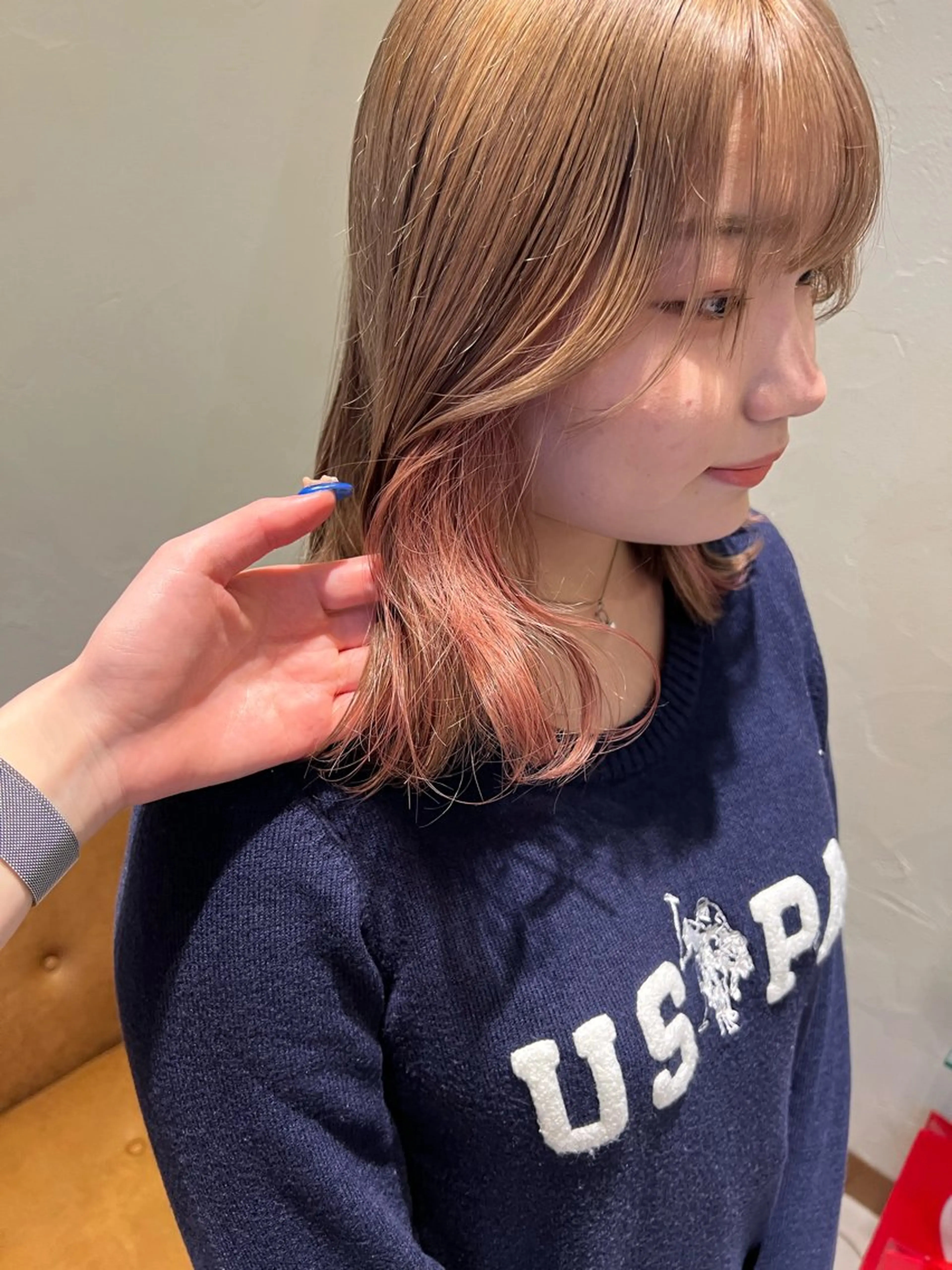 ミディアム ヘアカラー トリートメント 中村未夢🤍ブリーチ なしダブルカラー🤍のヘアスタイル