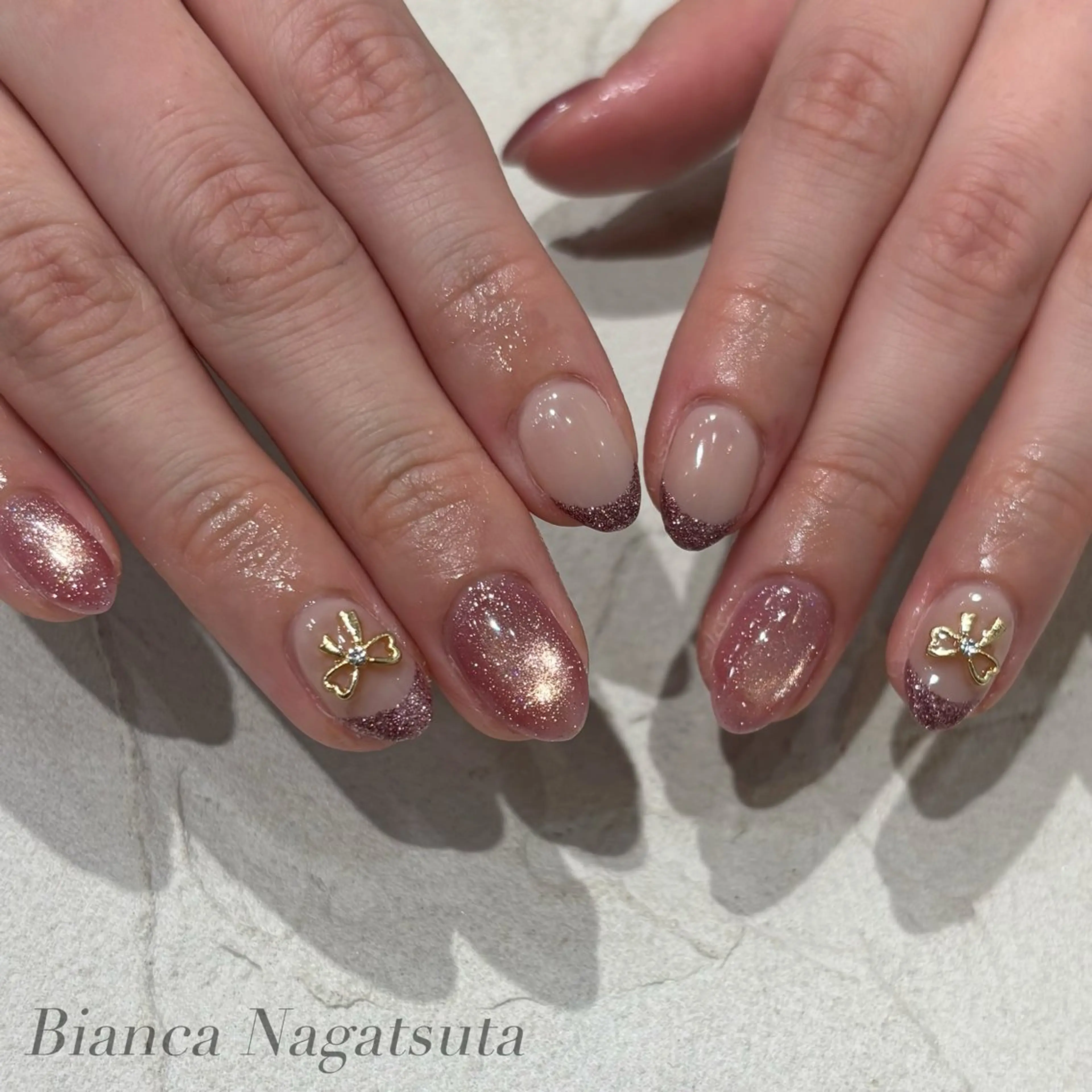 ネイル ハンドネイル Bianca長津田 Mukae⋆.✶🖤のネイルデザイン