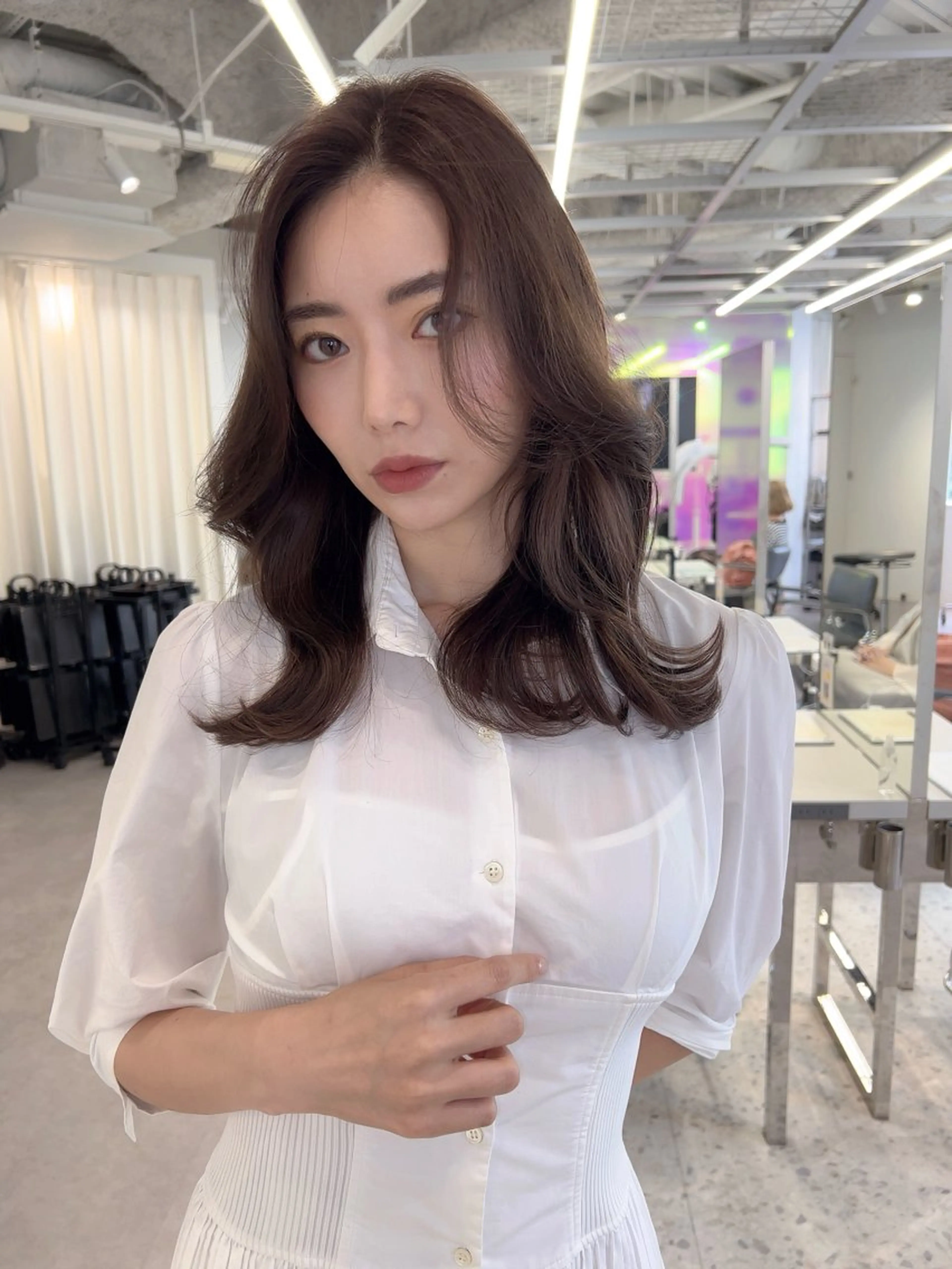 セミロング カラー ヘアカラー トリートメント 韓国ハッシュカット/ 新宿/髪質改善/岡崎のヘアスタイル