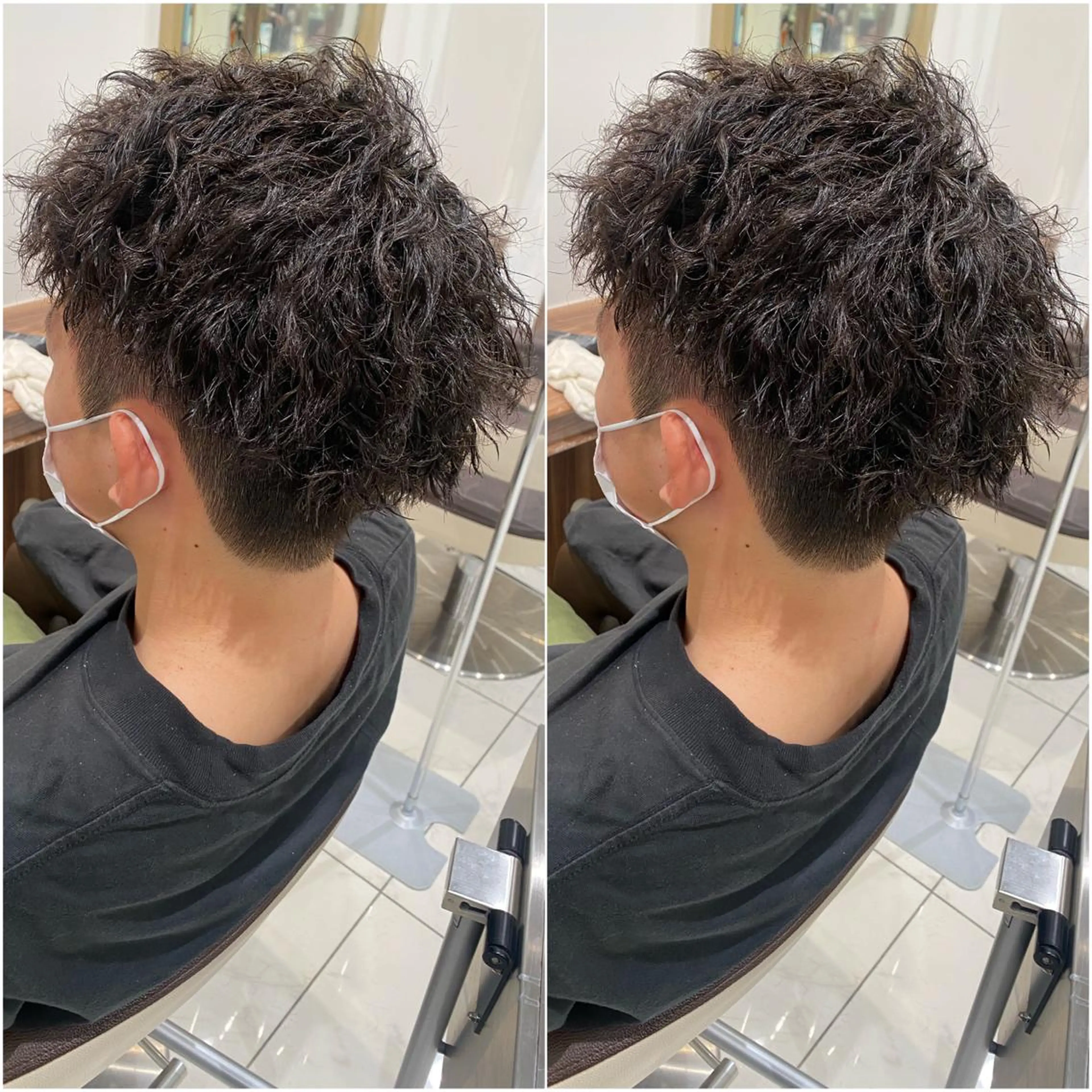 ショート パーマ メンズ カット パーマ 全席個室　暖色カラー Zina松園優香🌸のヘアスタイル