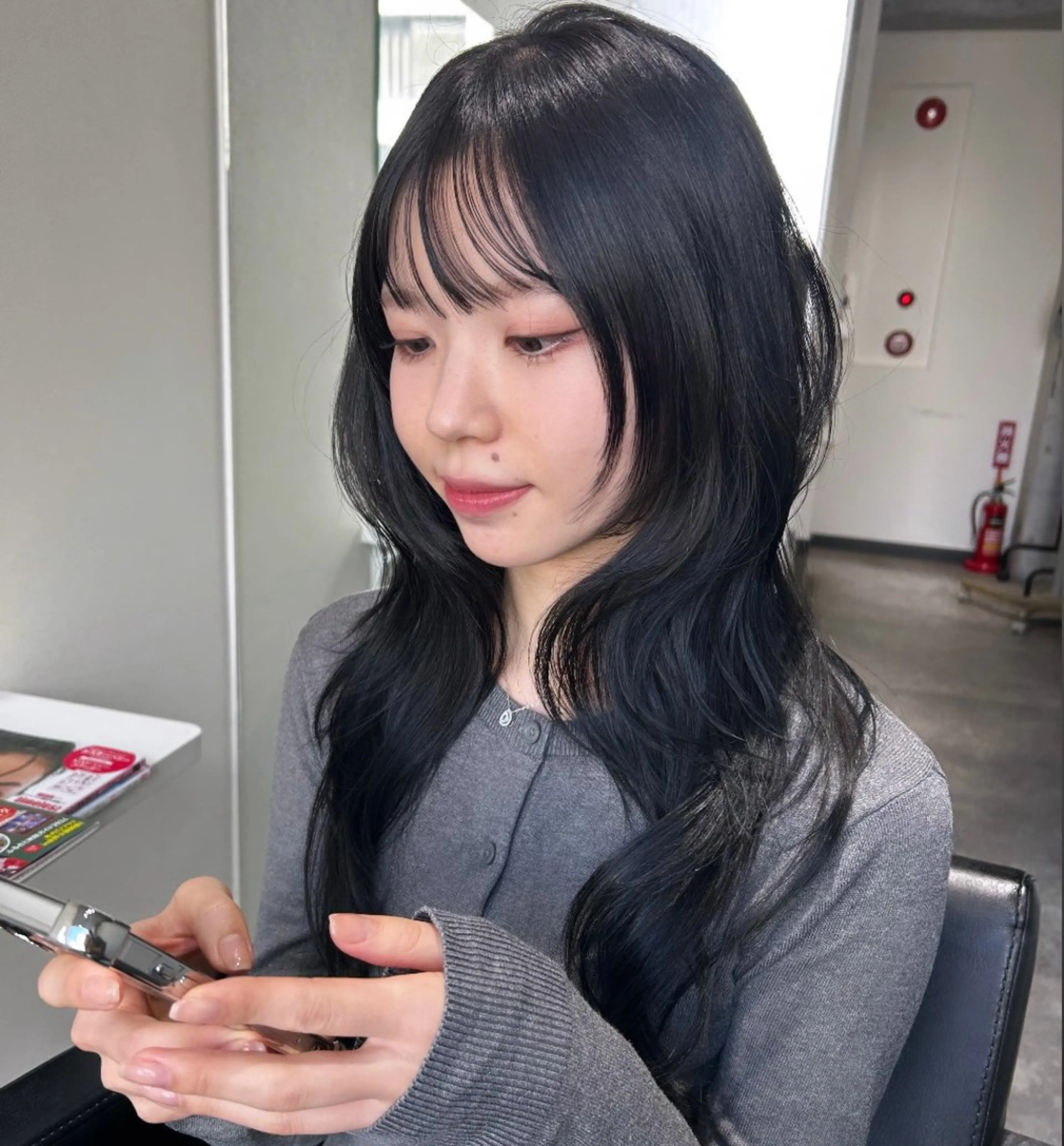 ロング カラー グレージュ レイヤーカット カット ヘアカラー risako🇰🇷 韓国ヘア/レイヤーのヘアスタイル