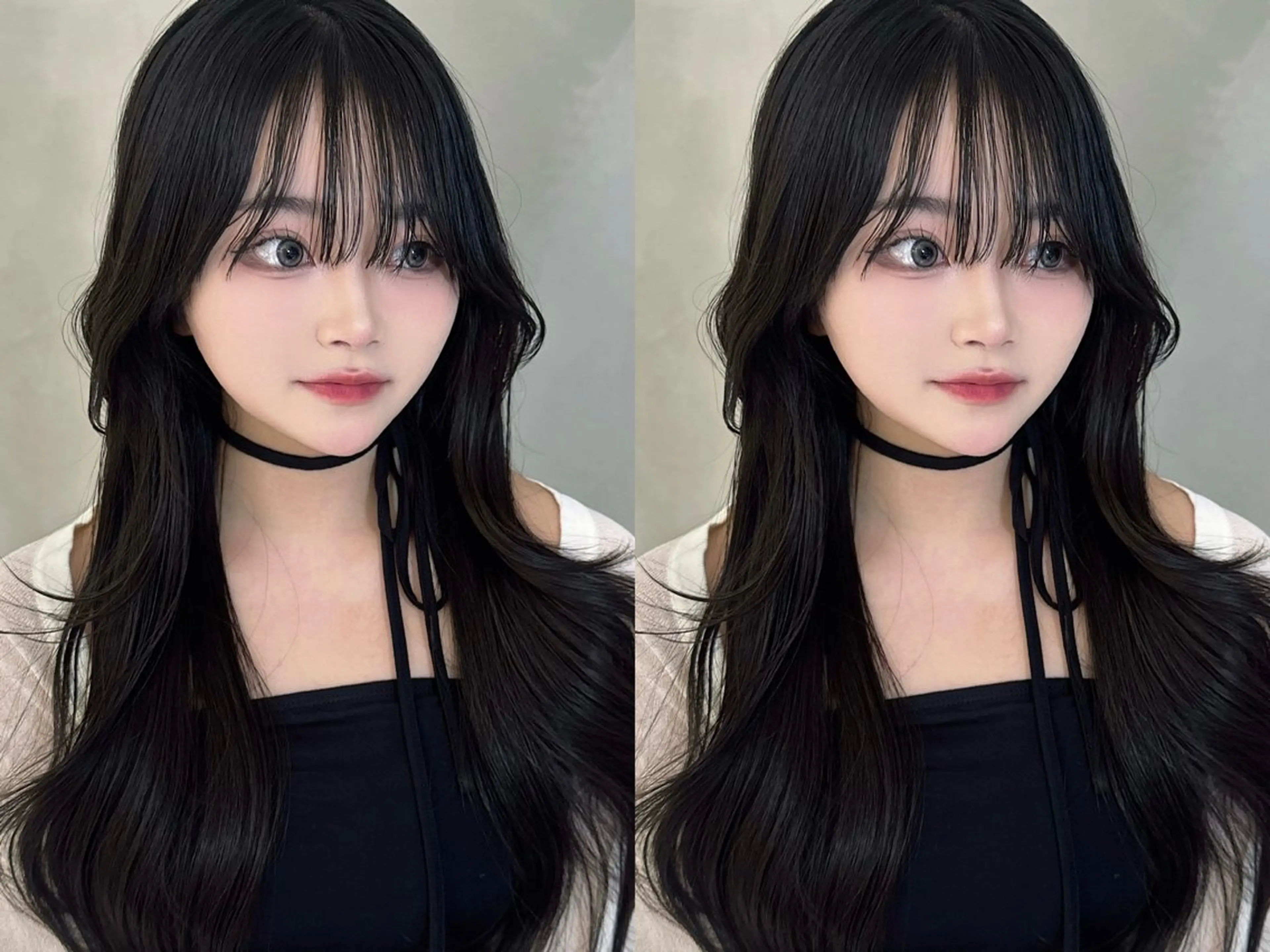 ロング くびれヘア 韓国風ヘア サイドバング 小顔カット カット ヘアカラー MASHU韓国ヘア/ レイヤー/透明感カラのヘアスタイル