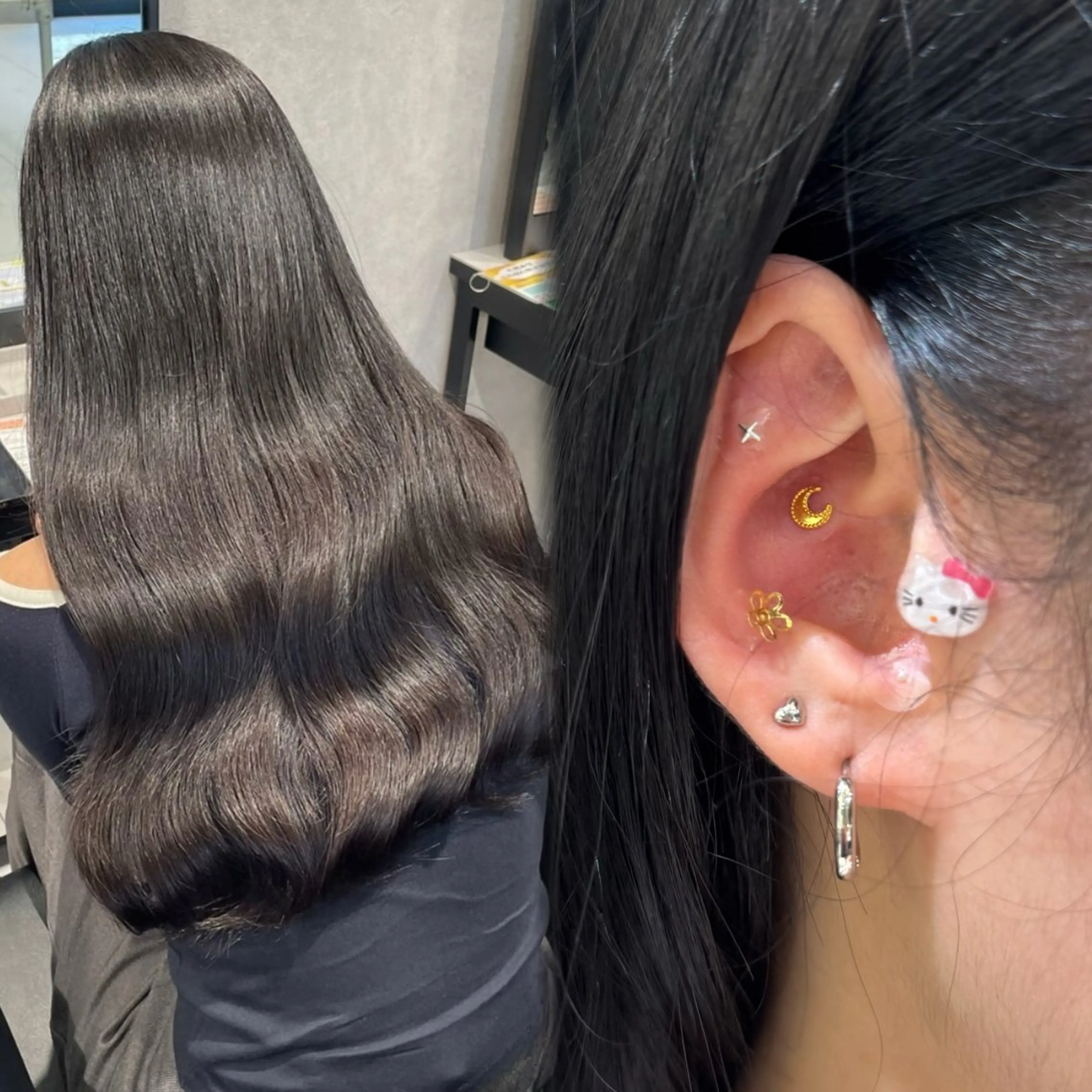 【💍同時に？！💗】透明感艶カラー＋耳つぼジュエリー6粒(片耳3粒)の写真