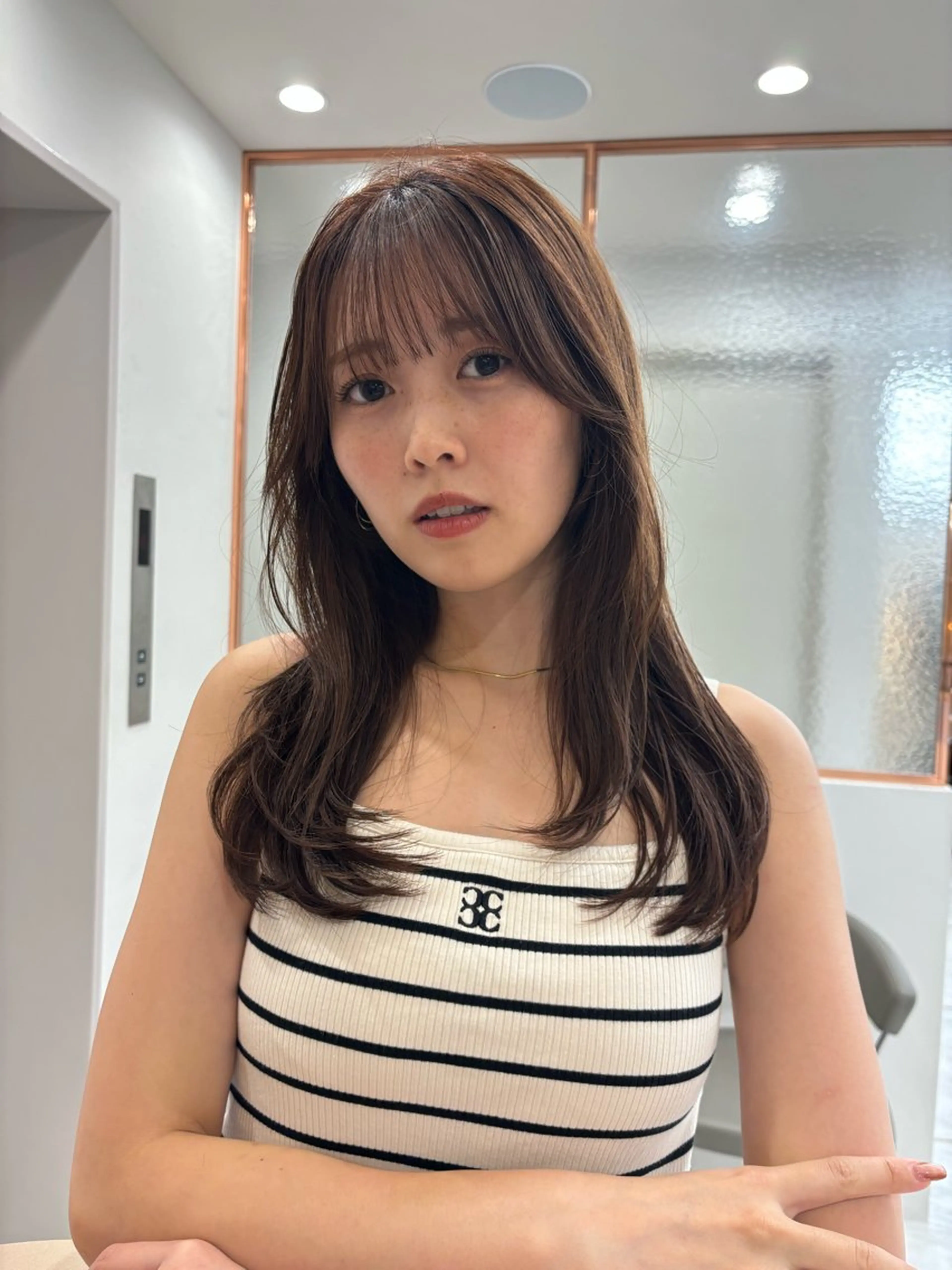 セミロング 💖美髪矯正／透明感 カラー💖のぞみのヘアスタイル