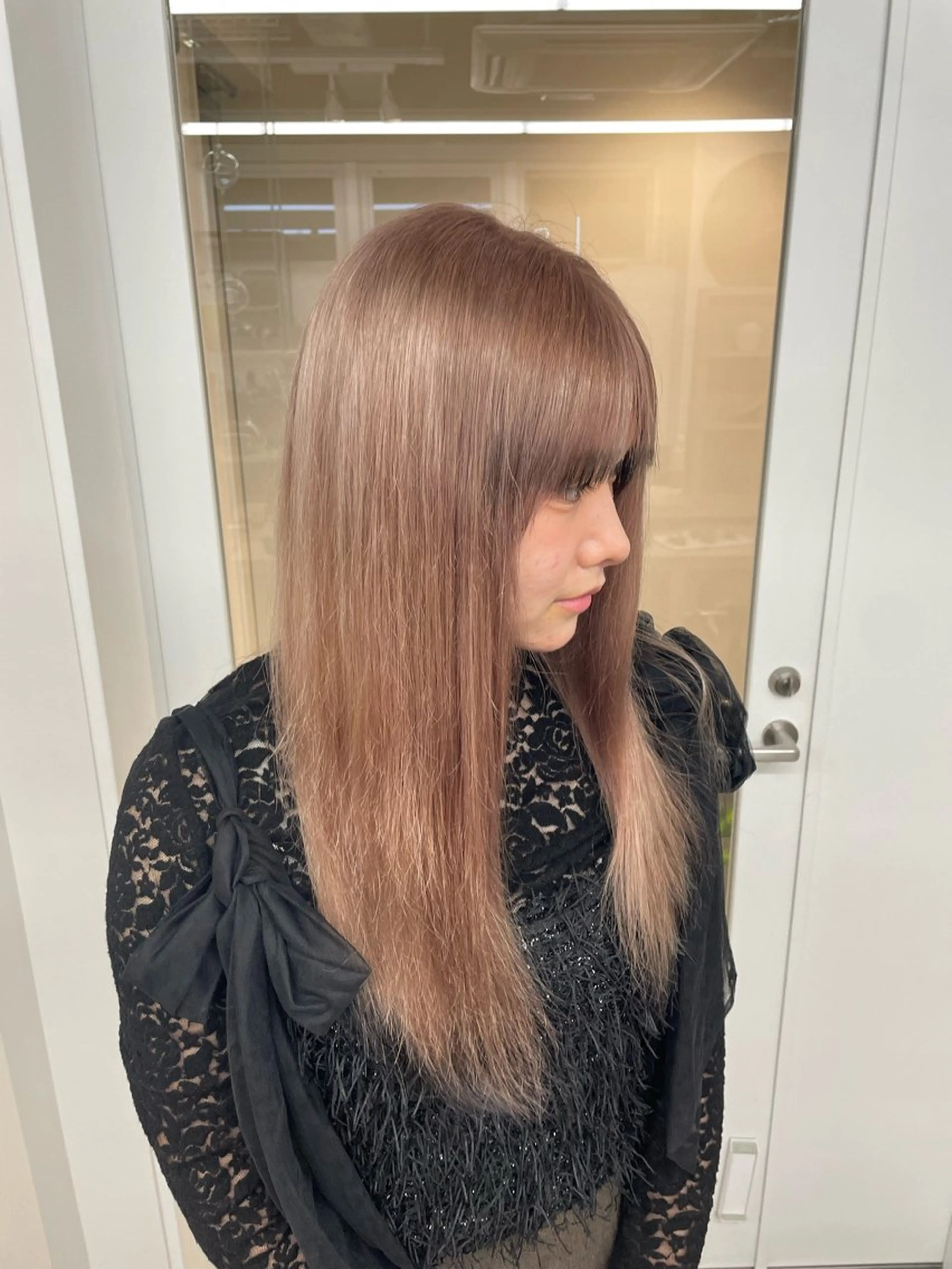 ロング カラー 顔周りカット カット ヘアカラー miwa/ボブパーマ /モードボブのヘアスタイル