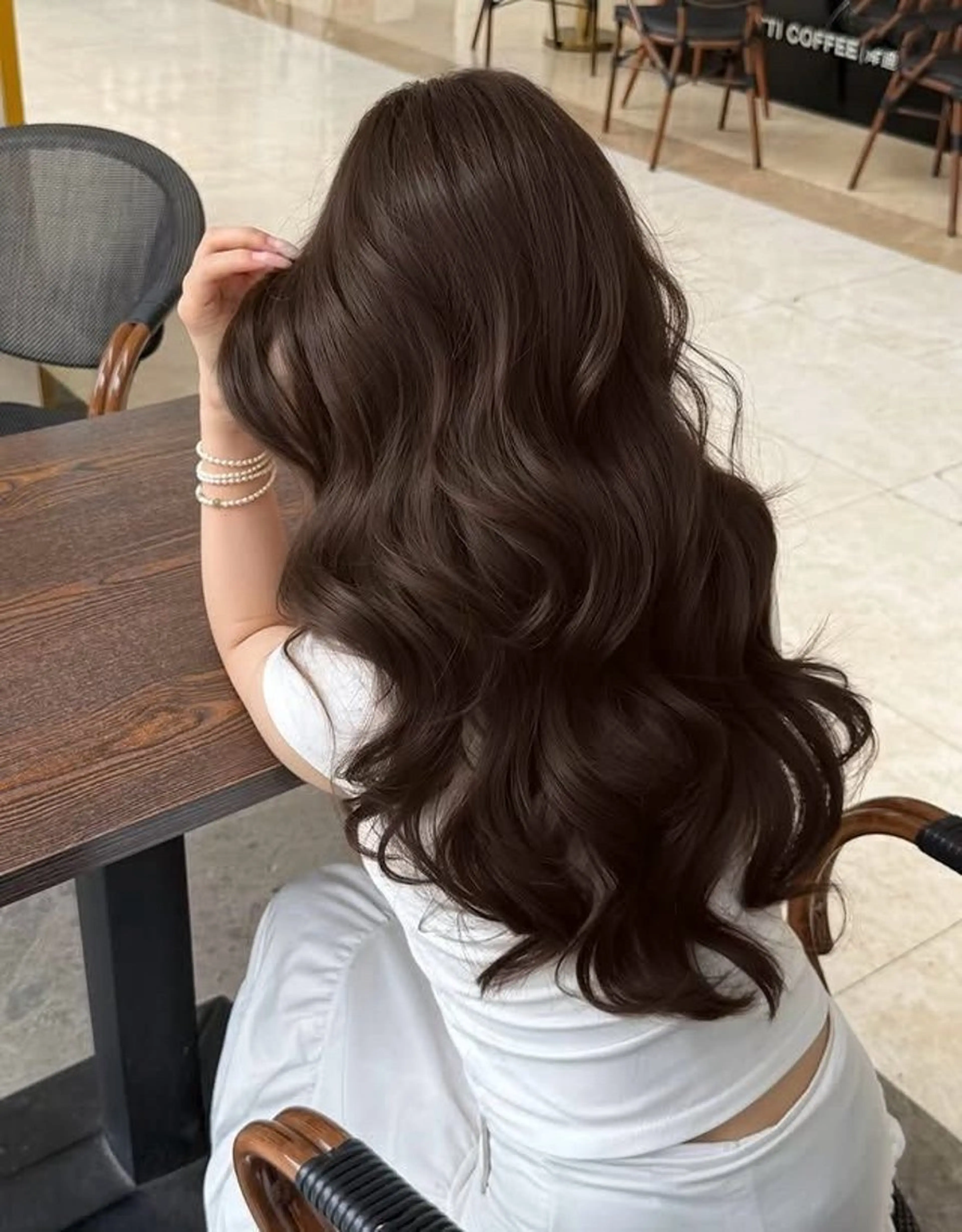 ロング カラー ヘアカラー トリートメント 韓国風暗髪ヘア🤍 🫧MIREIのヘアスタイル