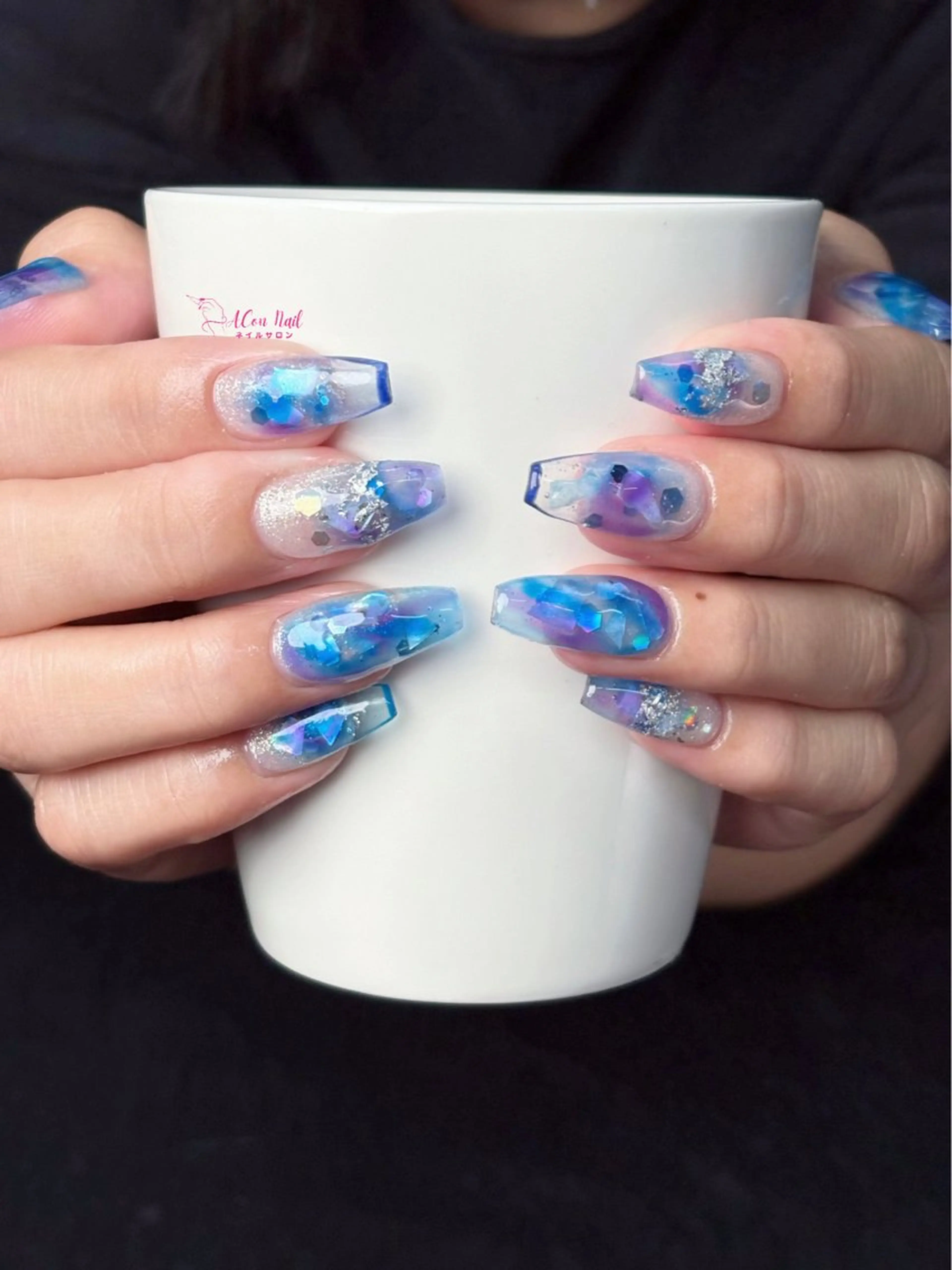 ネイル 桜ネイル 長さ出し フラワーネイル フレンチネイル ジェルネイル ハンドネイル AConNailSalon所属・ACon NailSalonのネイルデザイン