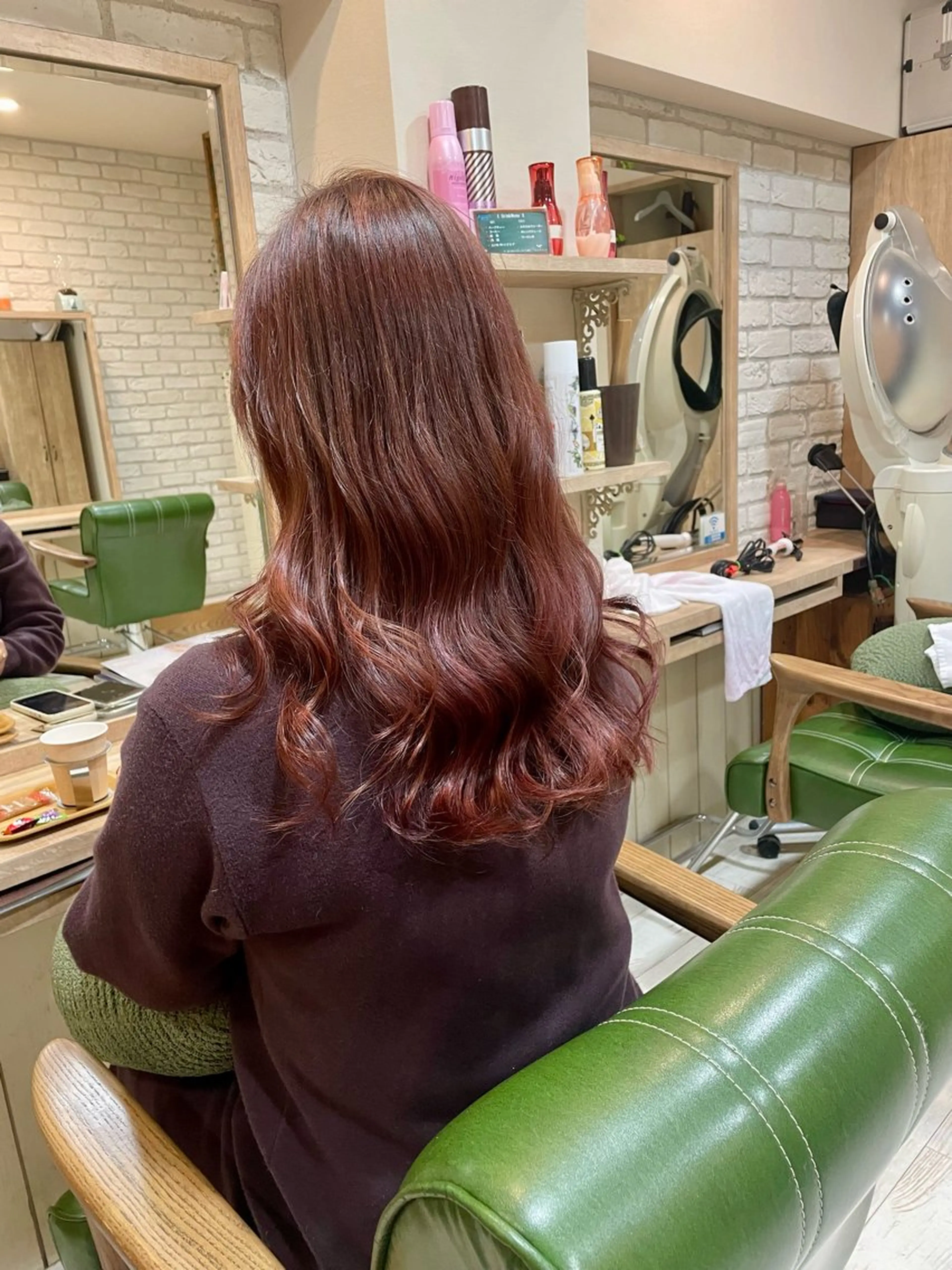 ロング カラー ブラウンカラー ハイライトカラー ローズカラー ローズブラウン ハイライト 清水 有実子のヘアスタイル