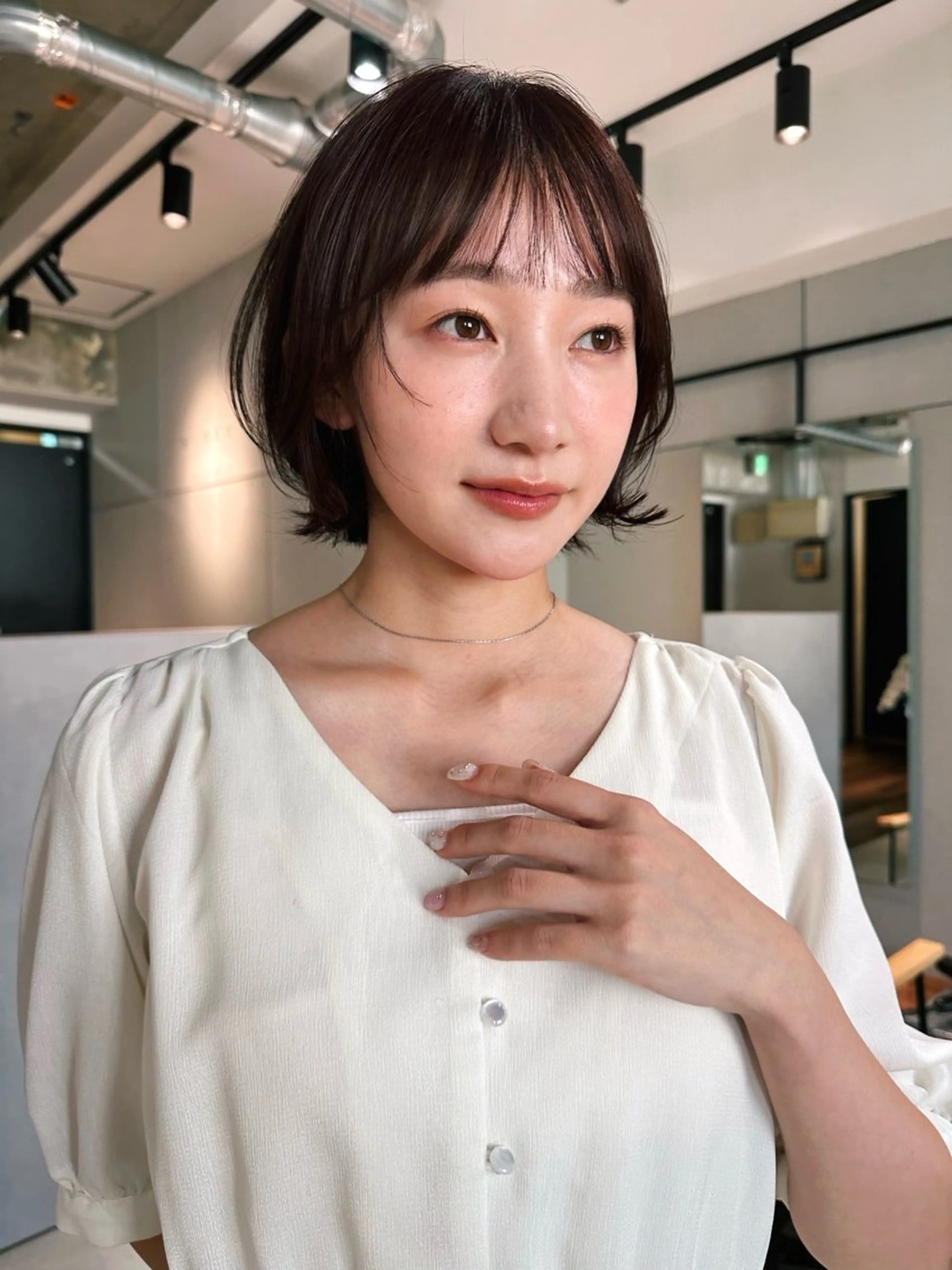 ショート カラー パーマ 🫧小顔×似合わせ× 透明感カラー🫧のヘアスタイル