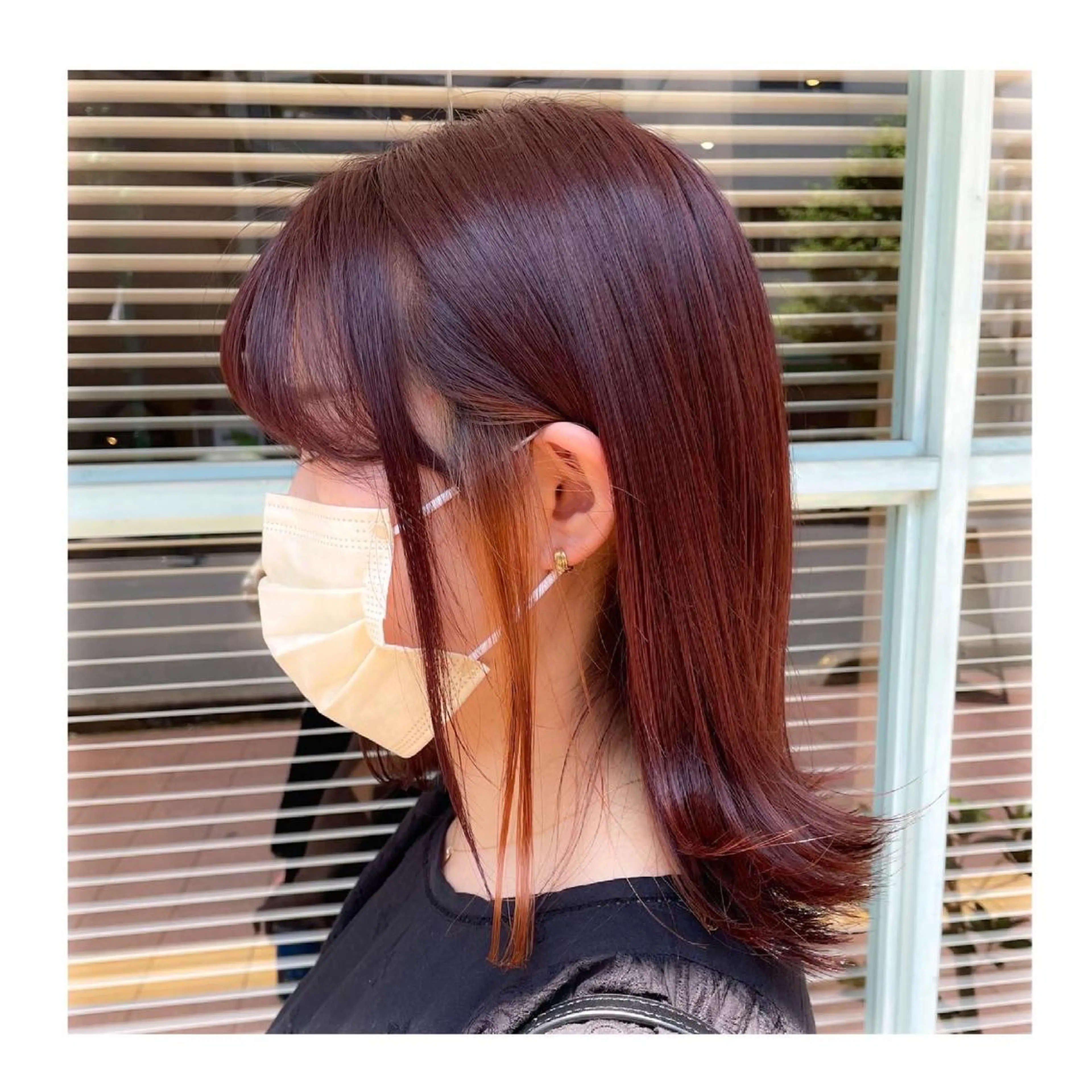 ミディアム カラー ブリーチ イヤリングカラー ヘアカラー ❁⃘ ち だ り さ ❁⃘のヘアスタイル